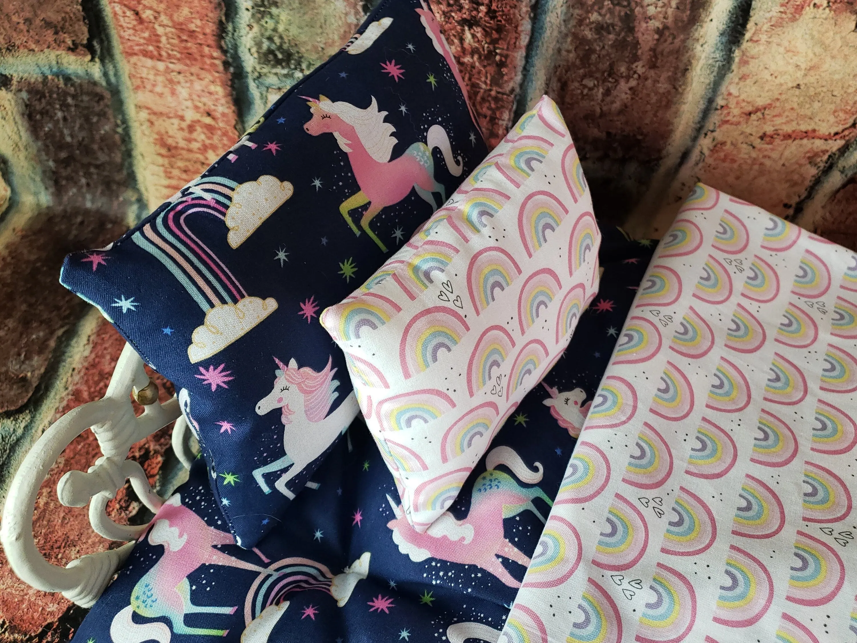 18 in Doll Bedding with Mattress - Unicorn Blue Theme - Fits 18 inch Dolls