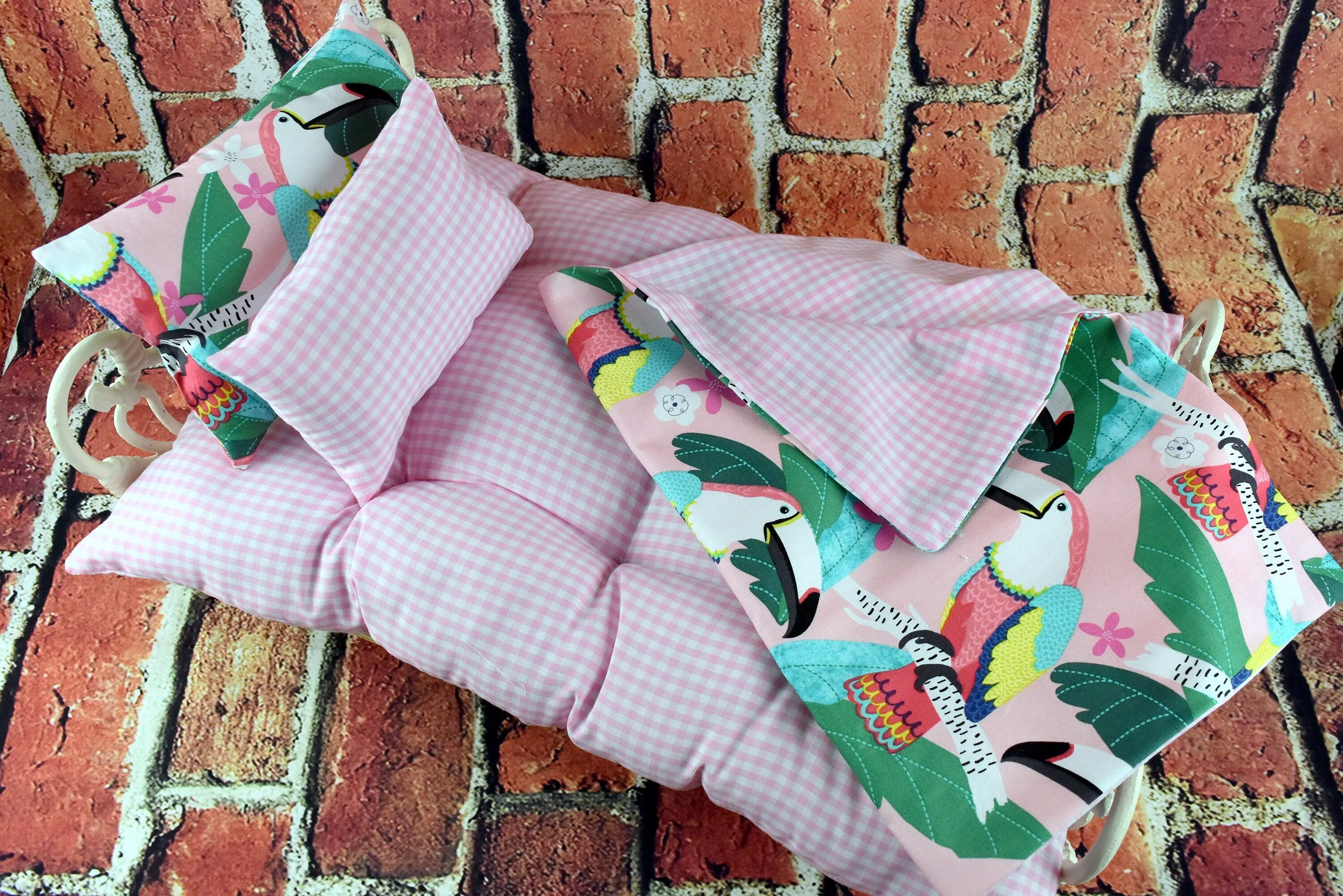 18 inch Doll Bedding - Pink Mattress and Bedding Set for 18-20 inch Dolls - Baby Doll Accessory