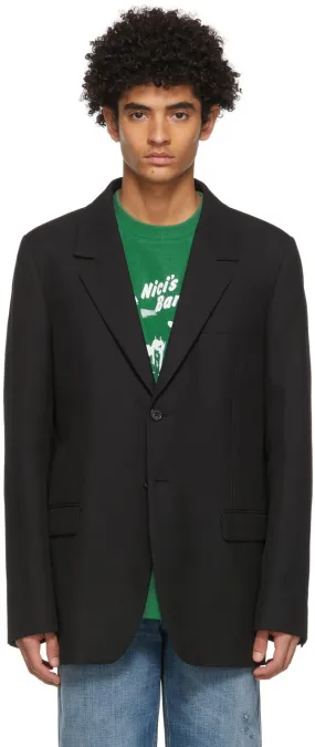 Acne Studios Black Viscose Classic Blazer