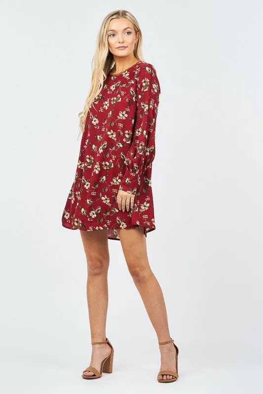 Addison Floral Red Dress