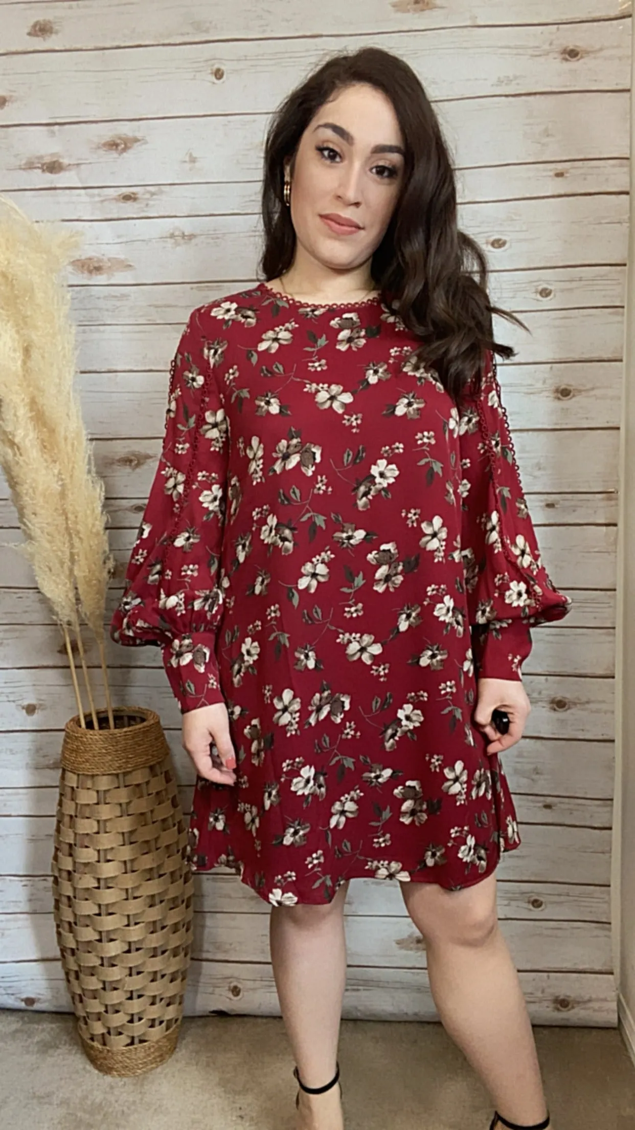 Addison Floral Red Dress