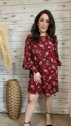 Addison Floral Red Dress