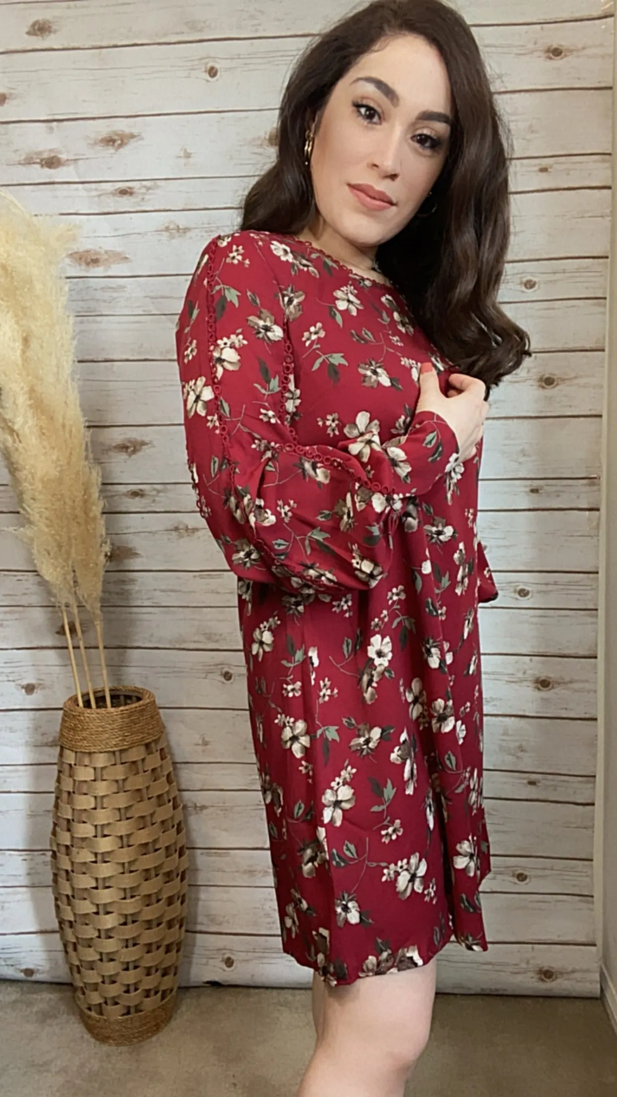 Addison Floral Red Dress