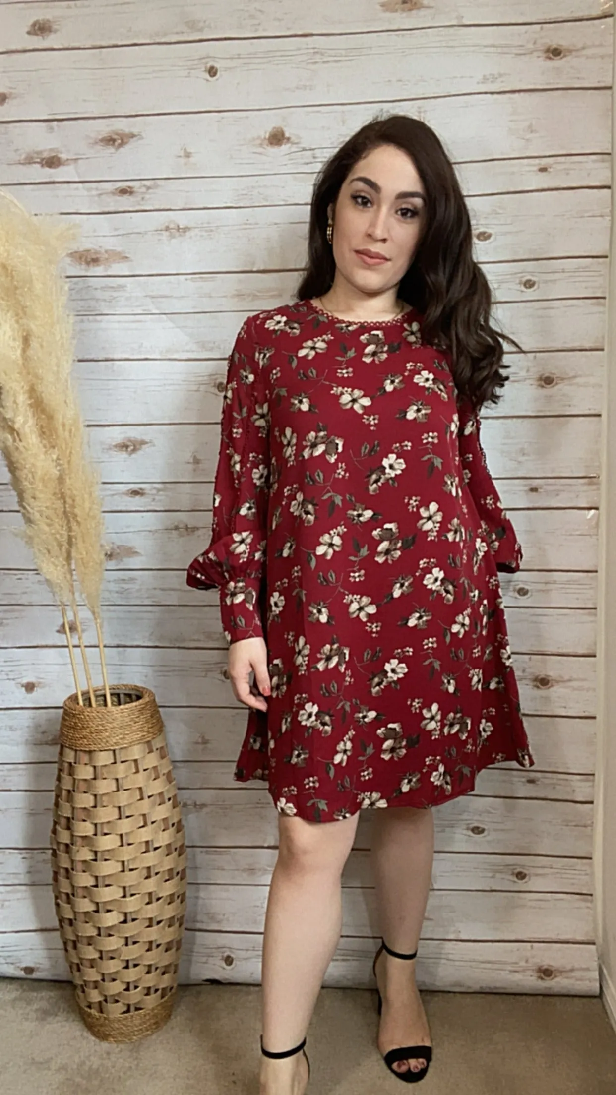 Addison Floral Red Dress