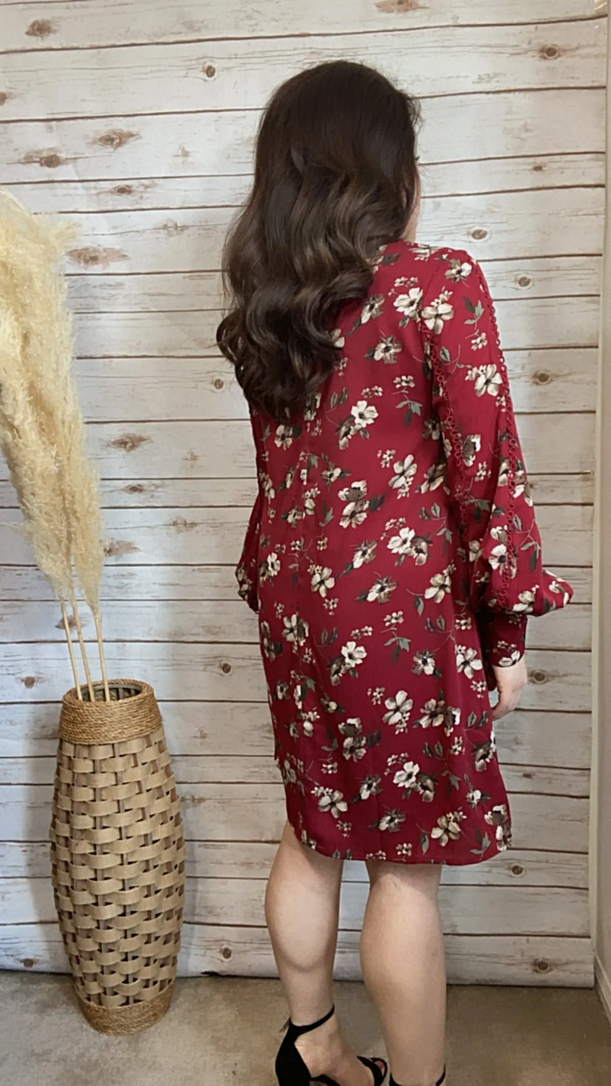 Addison Floral Red Dress