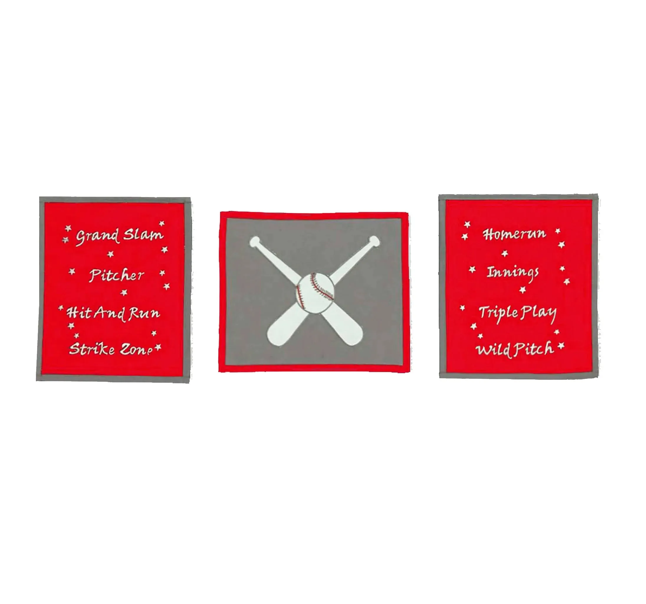 Bacati - Baseball 11-Piece Muslin Boys Crib Bedding Set Red Grey