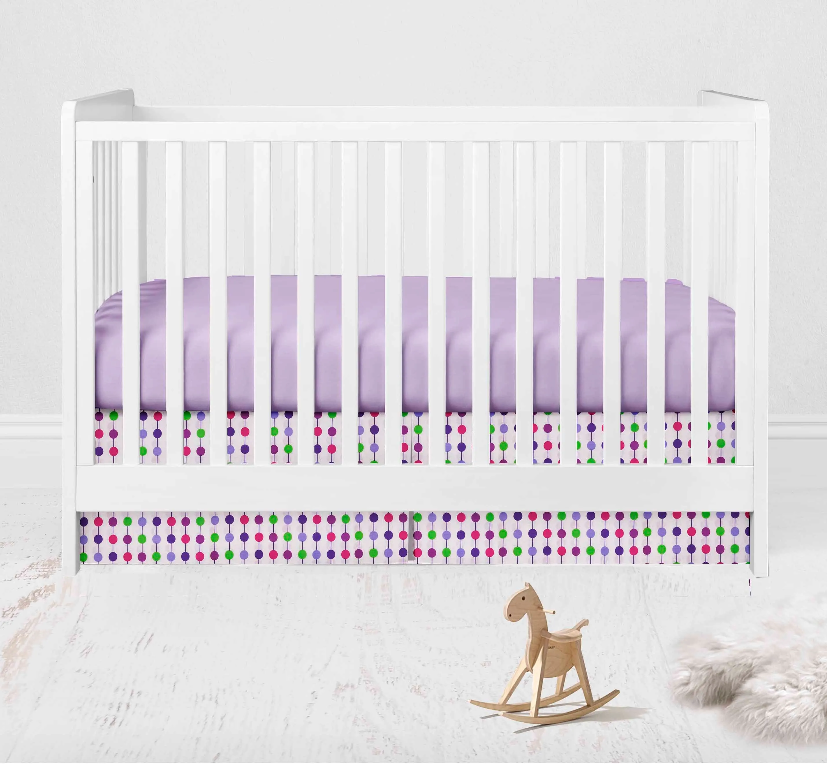 Bacati - Botanical Floral Birds 10-Piece Crib Bedding Set with Crib Rail Guard - Purple/Multi Girls
