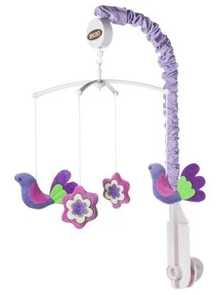 Bacati - Botanical Floral Birds 10-Piece Crib Bedding Set with Crib Rail Guard - Purple/Multi Girls