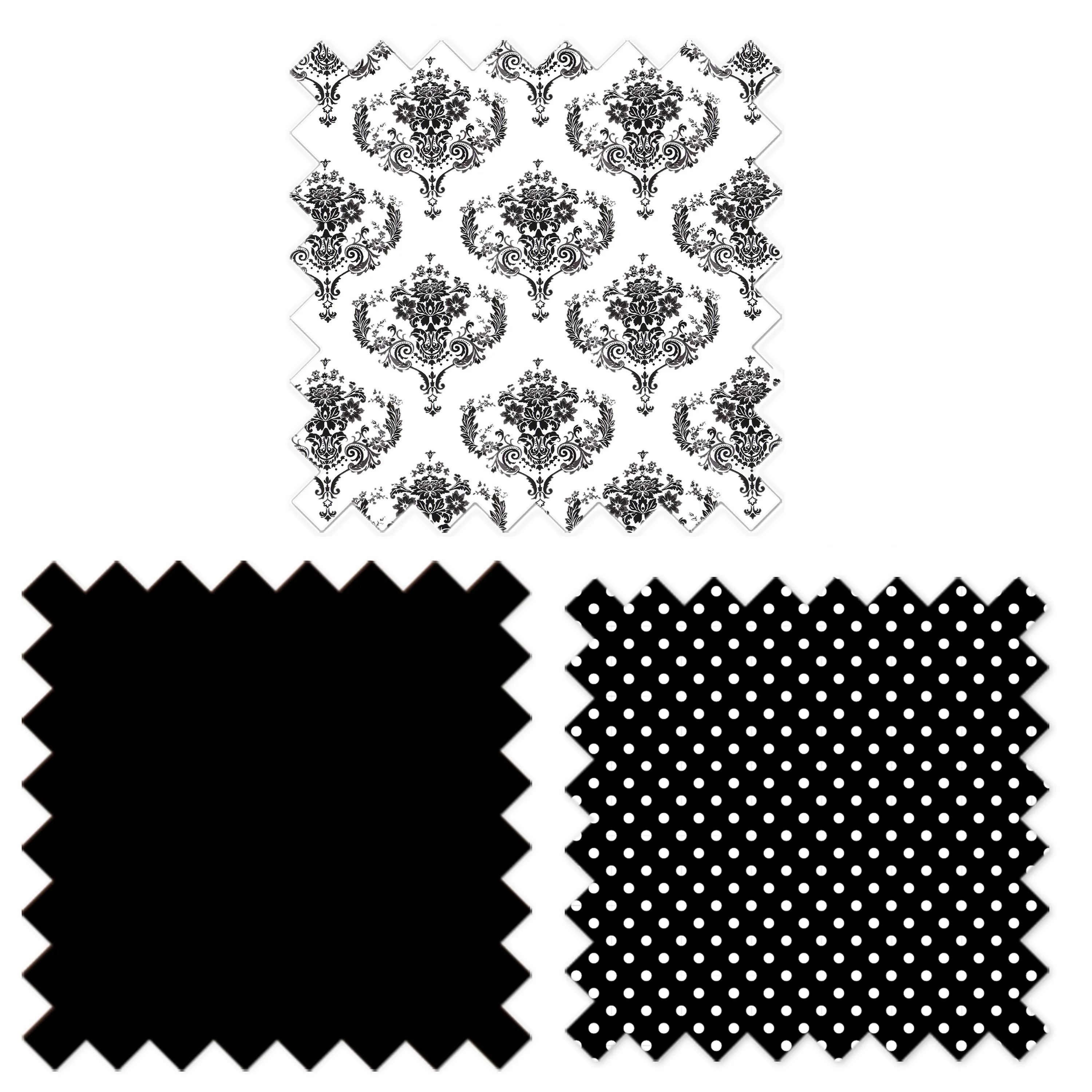 Bacati - Classic Damask 4-Piece Crib Bedding Set with Diaper Stacker - Black/Grey/White Unisex