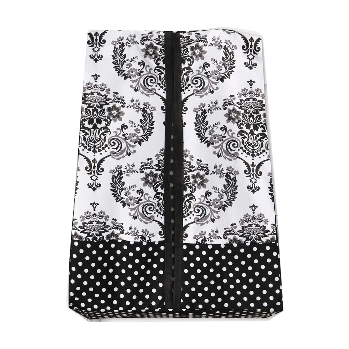 Bacati - Classic Damask 4-Piece Crib Bedding Set with Diaper Stacker - Black/Grey/White Unisex