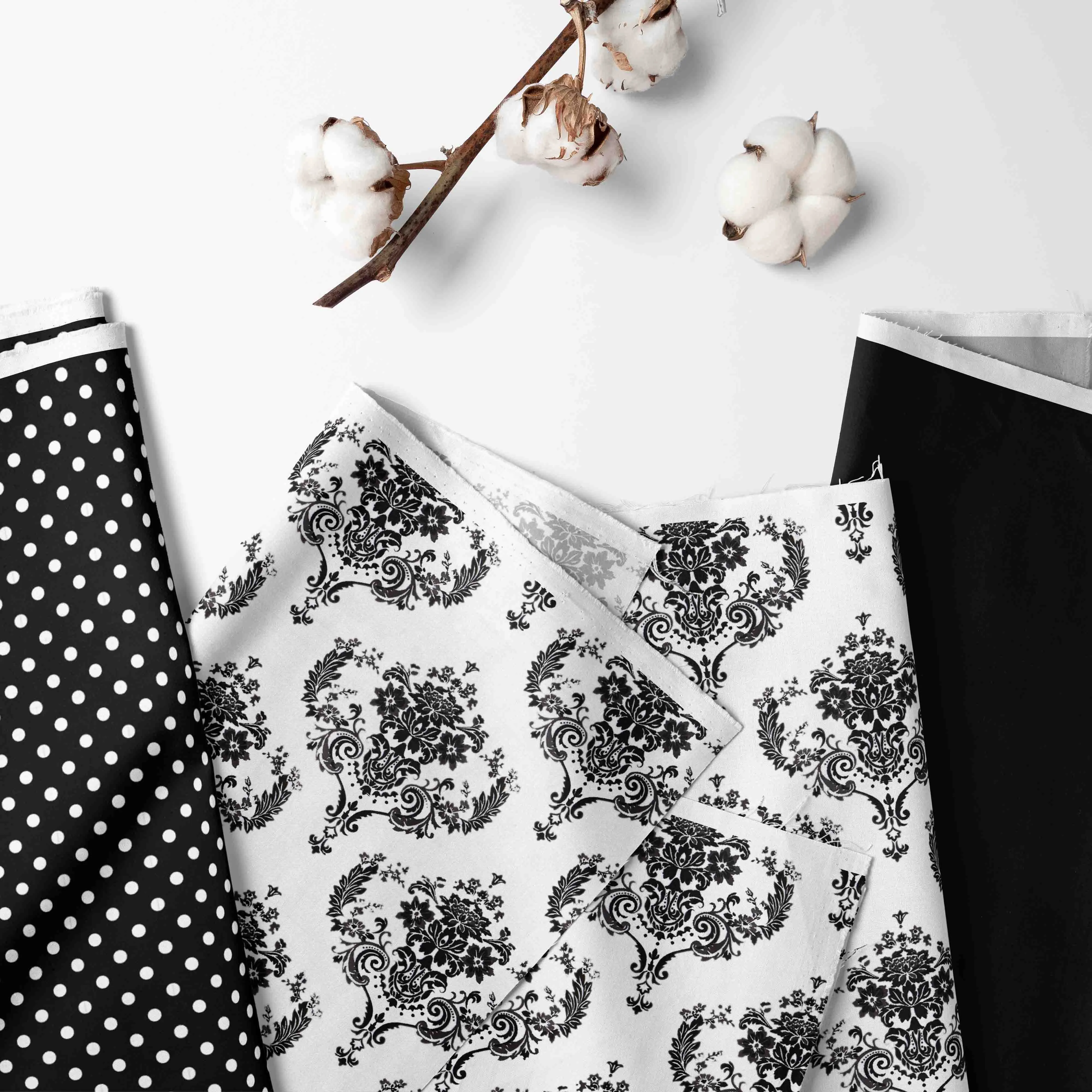 Bacati - Classic Damask 4-Piece Crib Bedding Set with Diaper Stacker - Black/Grey/White Unisex