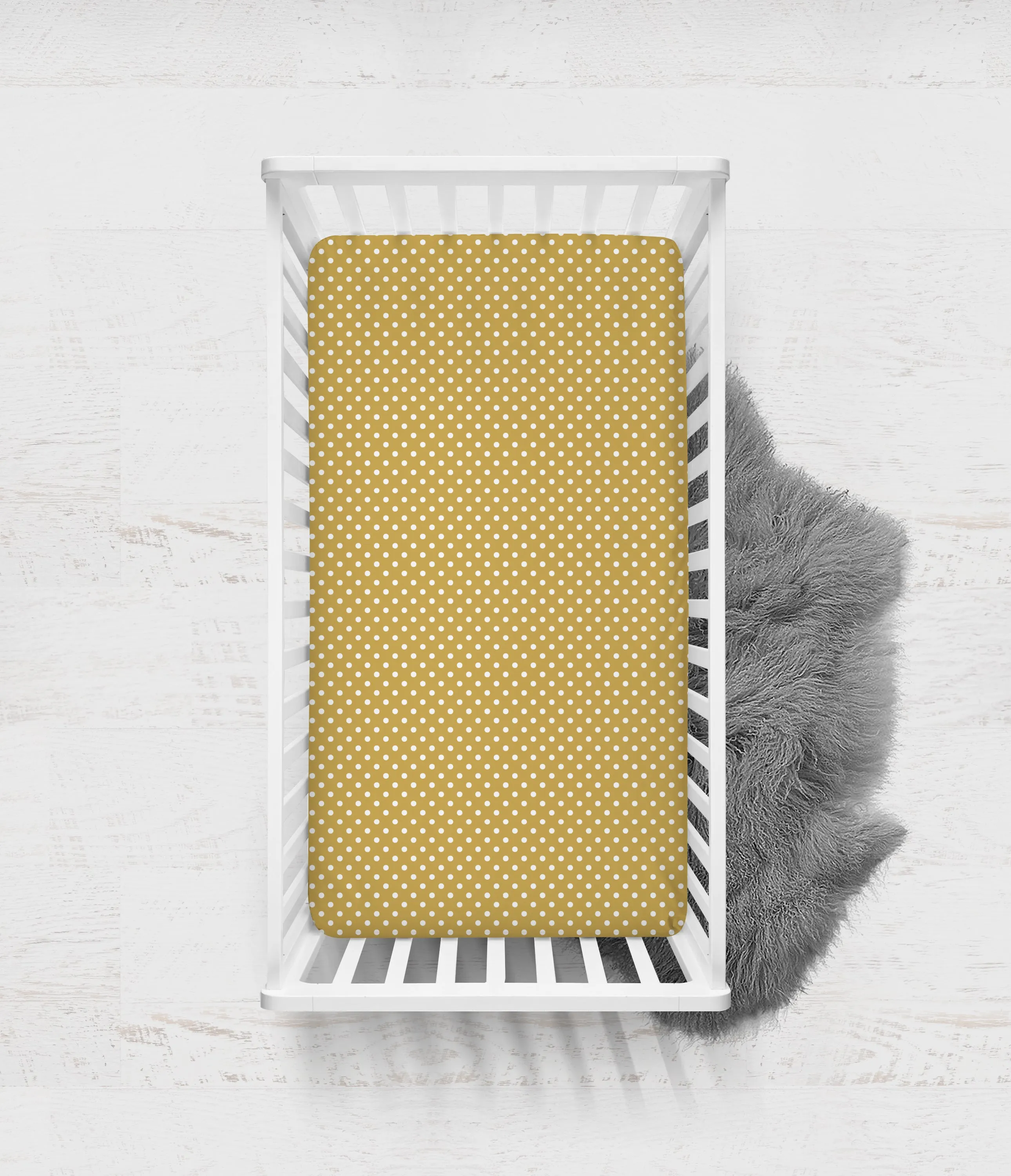 Bacati - Dots Pin Stripes 3-Piece Crib Bedding Set - Grey/Yellow Unisex