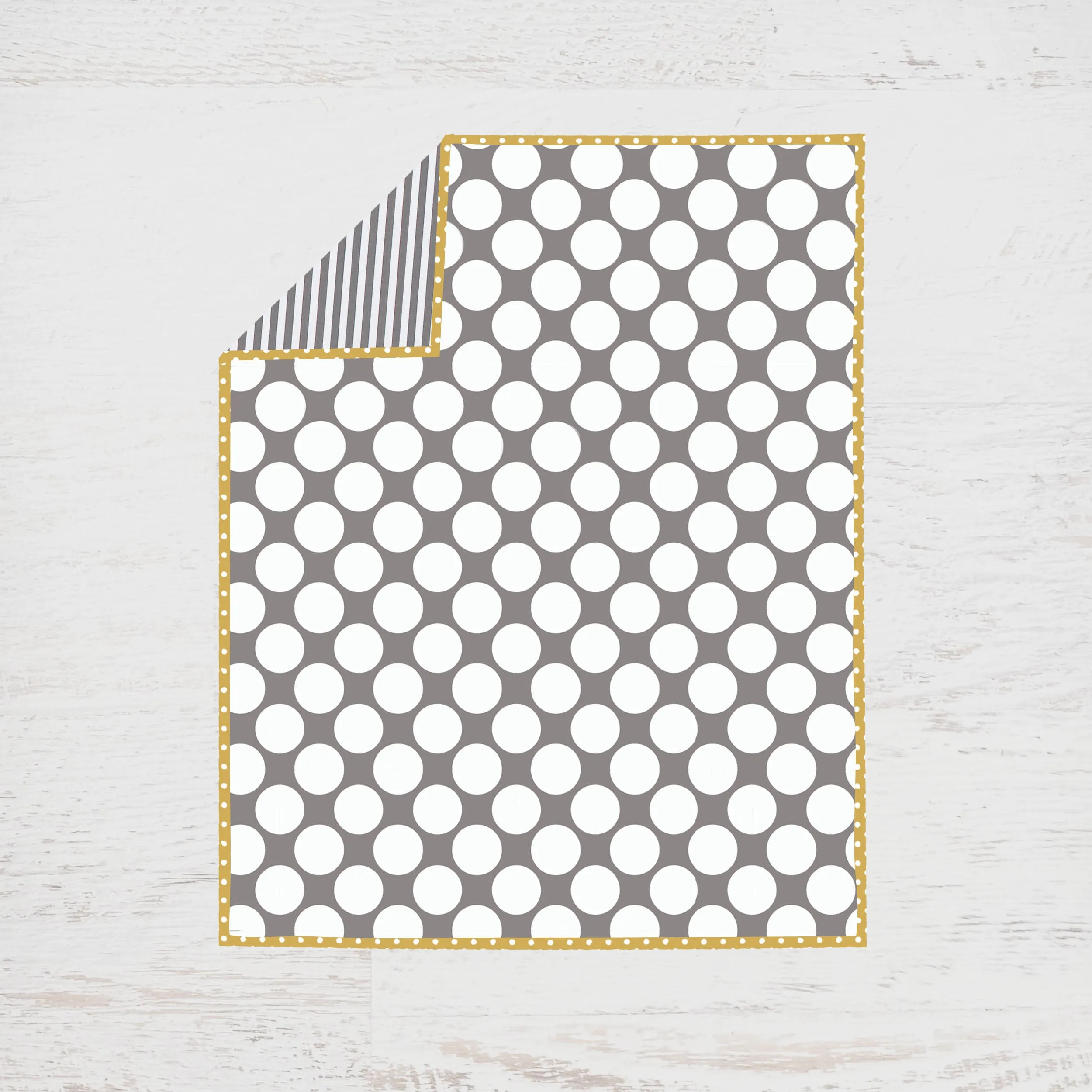Bacati - Dots Pin Stripes 3-Piece Crib Bedding Set - Grey/Yellow Unisex
