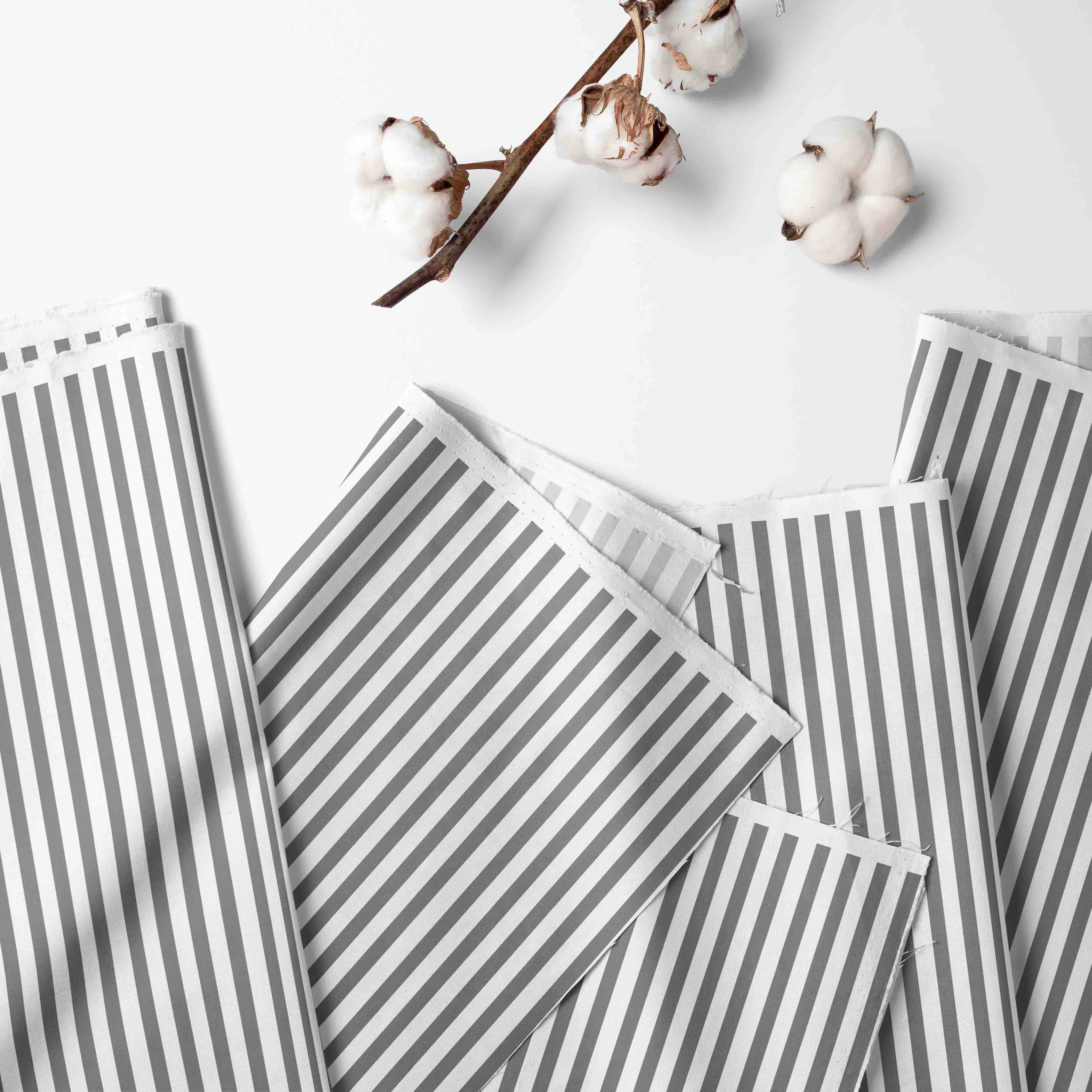 Bacati - Dots Pin Stripes 3-Piece Crib Bedding Set - Grey/Yellow Unisex