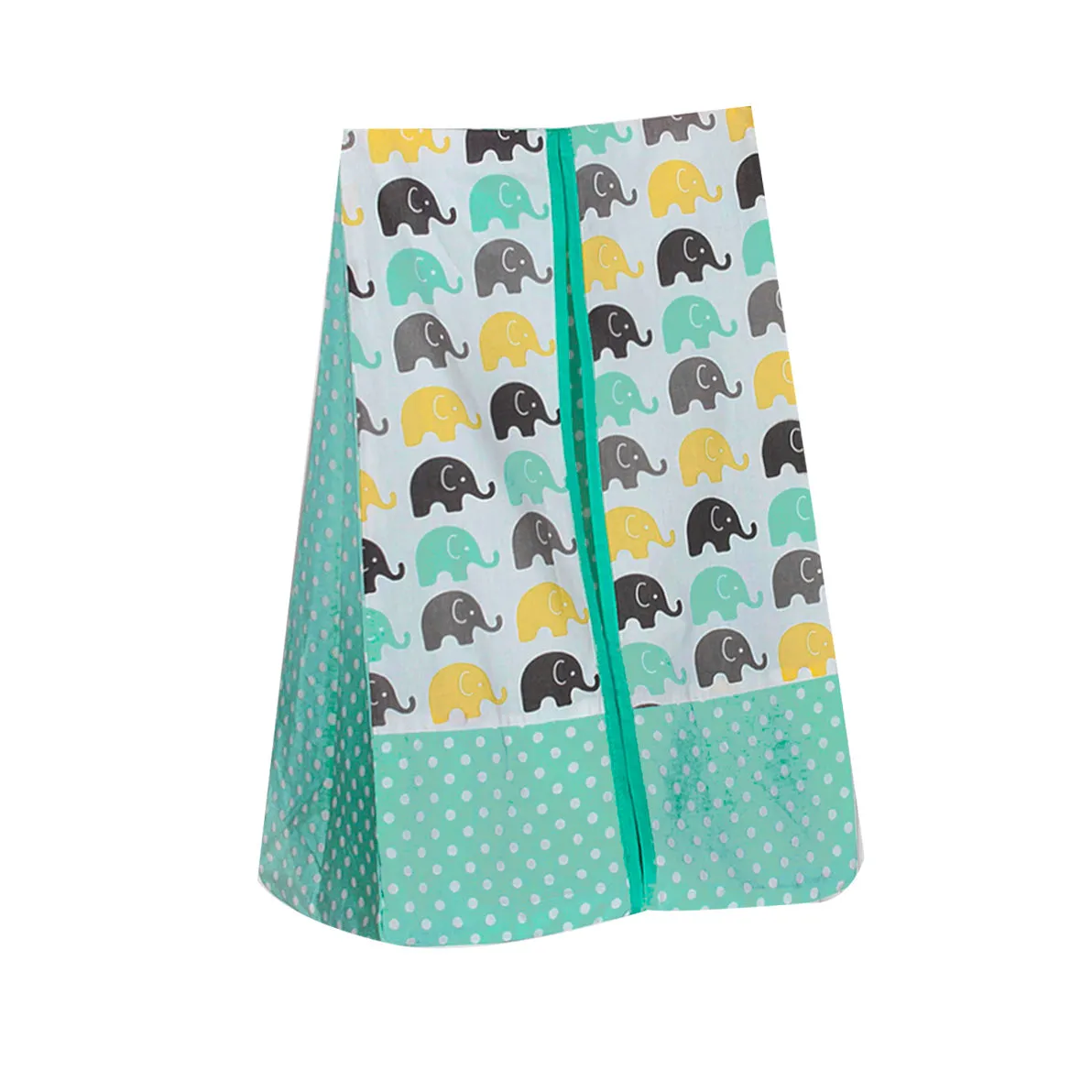 Bacati - Elephants 4-Piece Crib Bedding Set with Diaper Caddy - Mint/Yellow/Grey Unisex