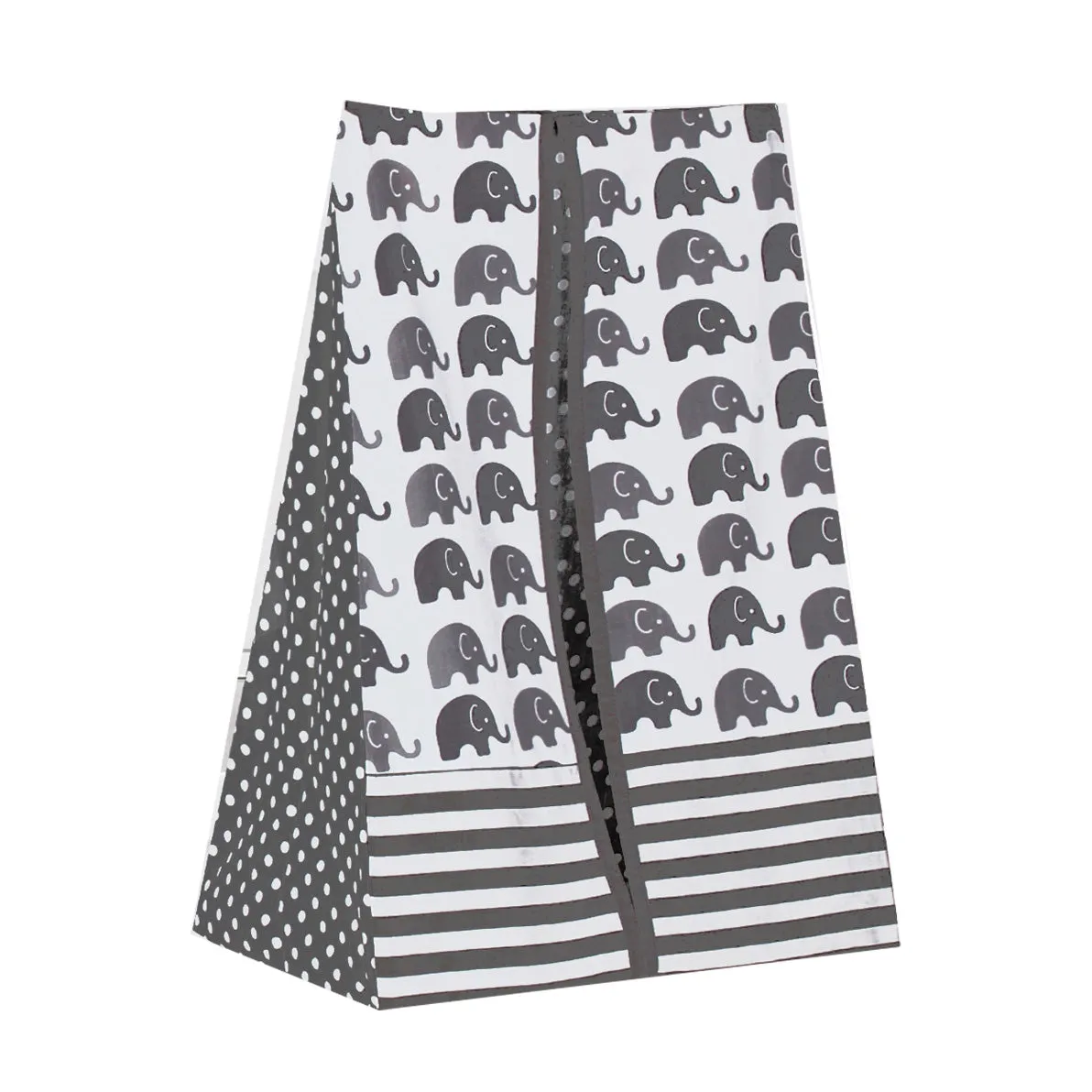 Bacati - Elephants 6-Piece Crib Bedding Set with Crib Rail Guard - White/Grey Unisex