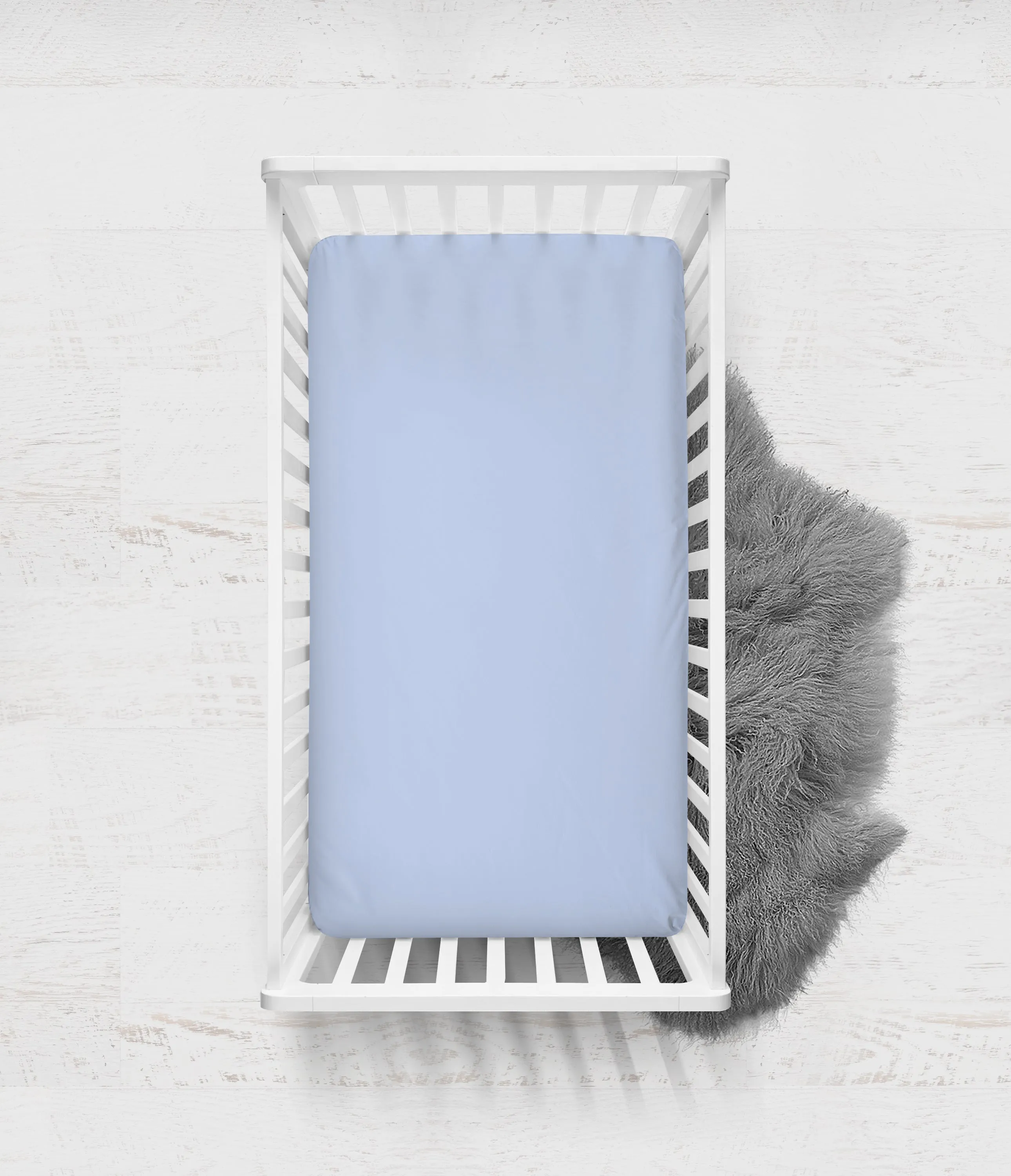 Bacati - Ikat Chevron Dots Blue Gray 4-Piece Crib Bedding Set with Diaper Stacker - Blue/Gray Boys