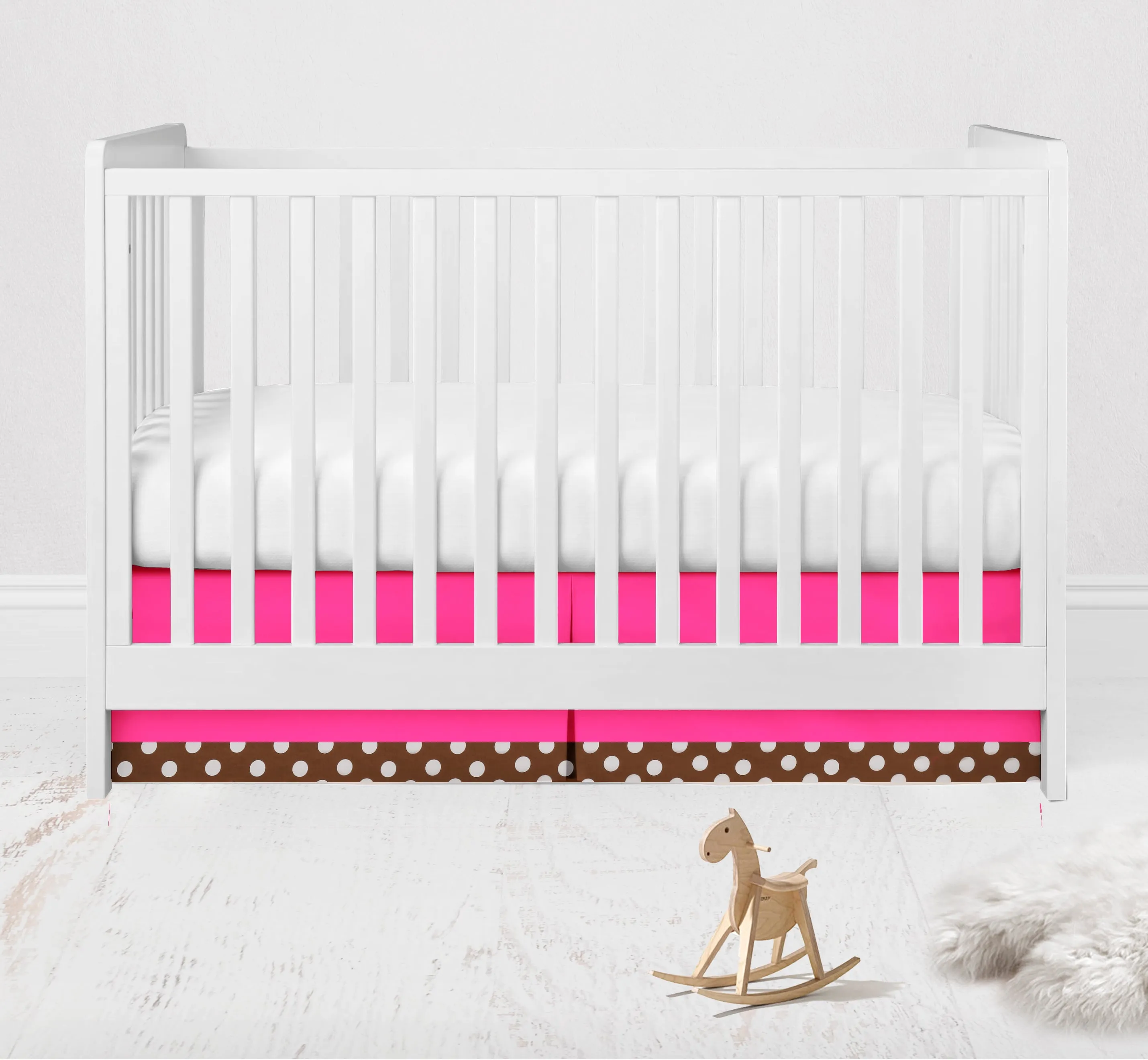 Bacati - Ladybugs 10-Piece Crib Bedding Set with Two Crib Sheets - Pink/Chocolate Girls