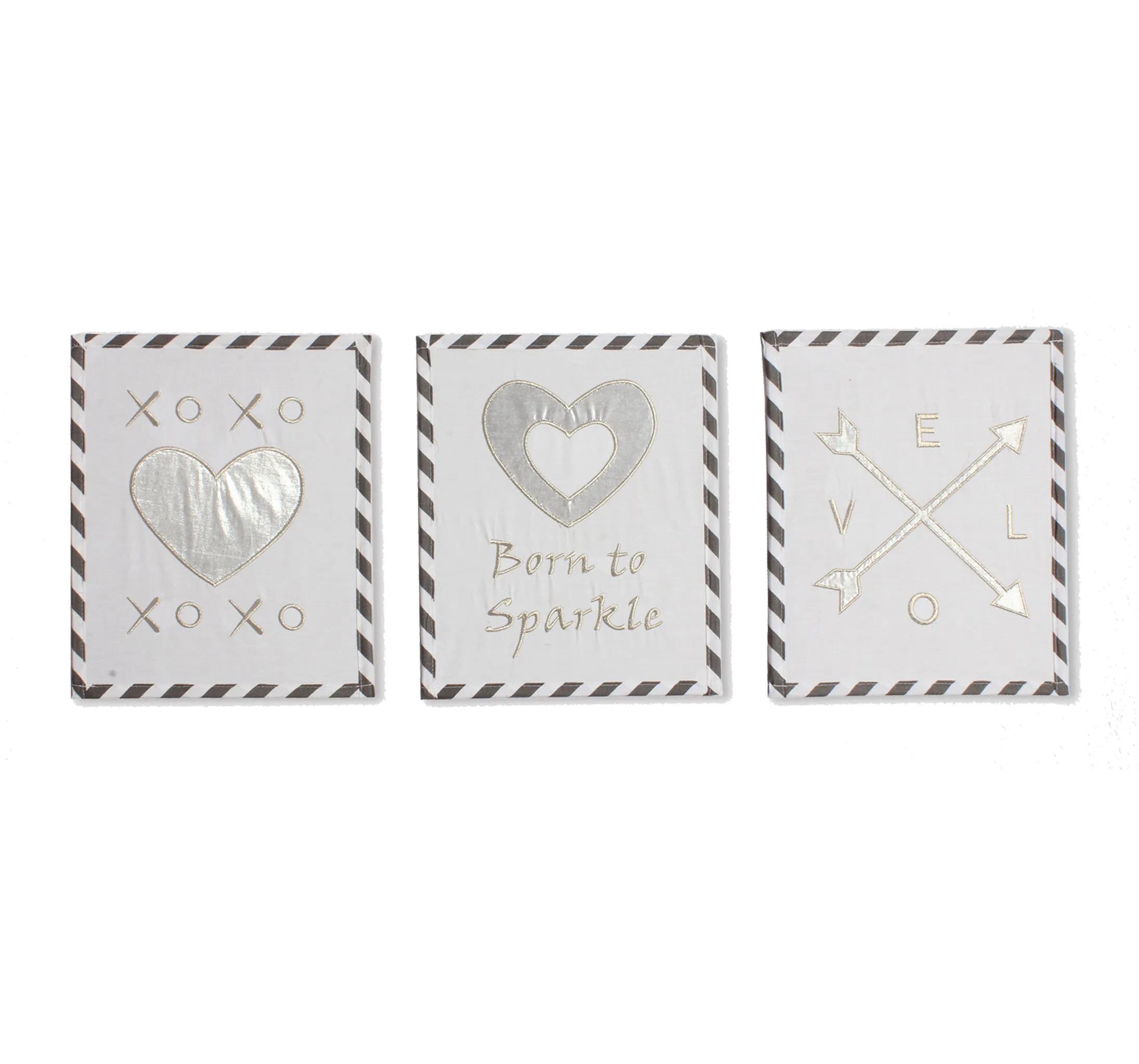 Bacati - Love Aztec 10-Piece Crib Bedding Set with Crib Rail Guard - Grey/Silver Unisex