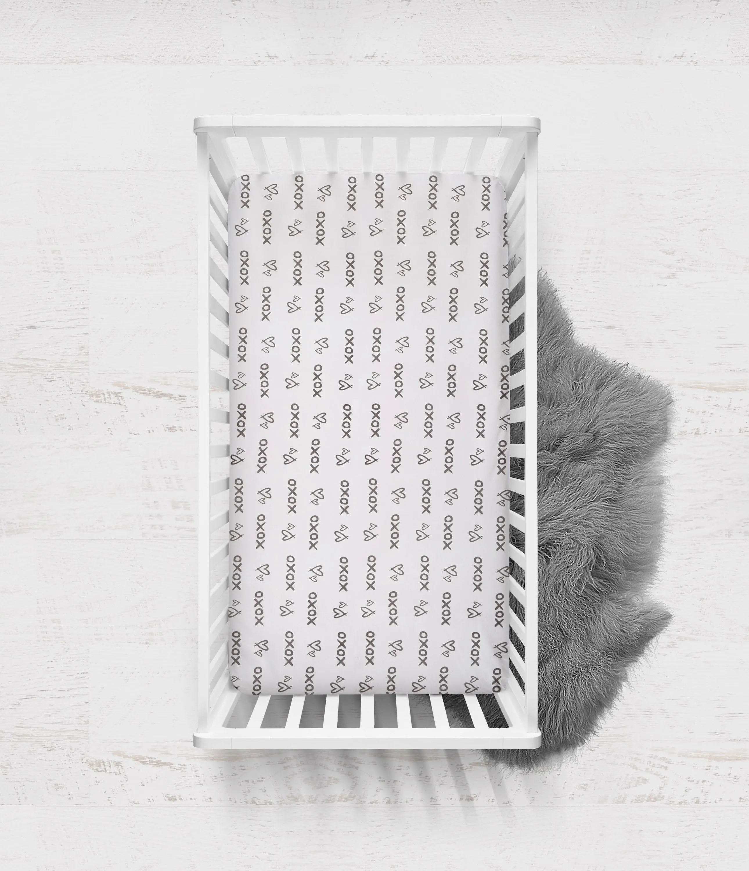 Bacati - Love Aztec 10-Piece Crib Bedding Set with Crib Rail Guard - Grey/Silver Unisex