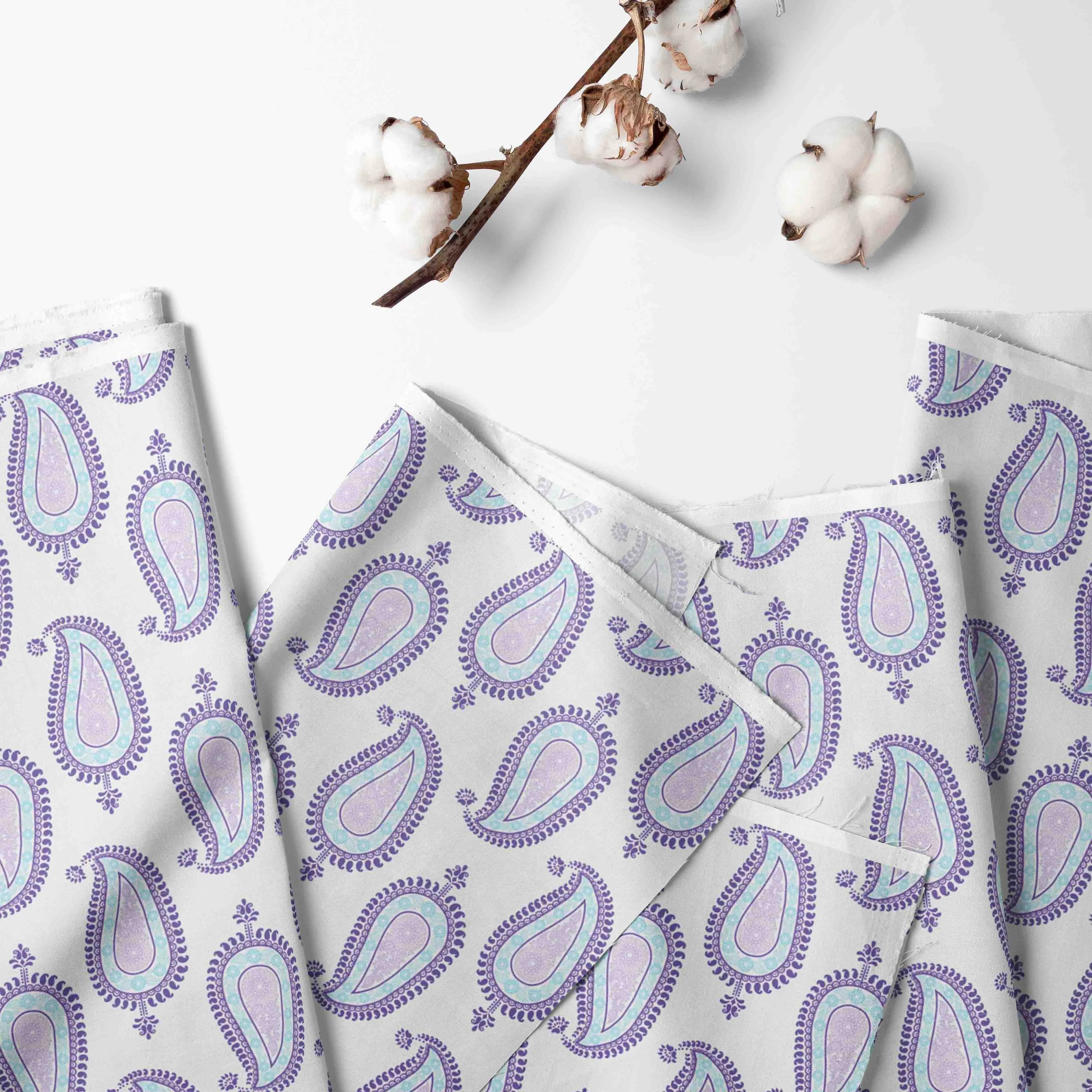 Bacati - Paisley Isabella 10-Piece Crib Bedding Set with Crib Rail Guard - Lilac/Purple/Aqua Girls