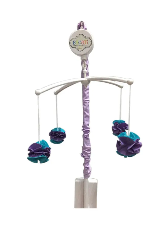 Bacati - Paisley Isabella 10-Piece Crib Bedding Set with Crib Rail Guard - Lilac/Purple/Aqua Girls