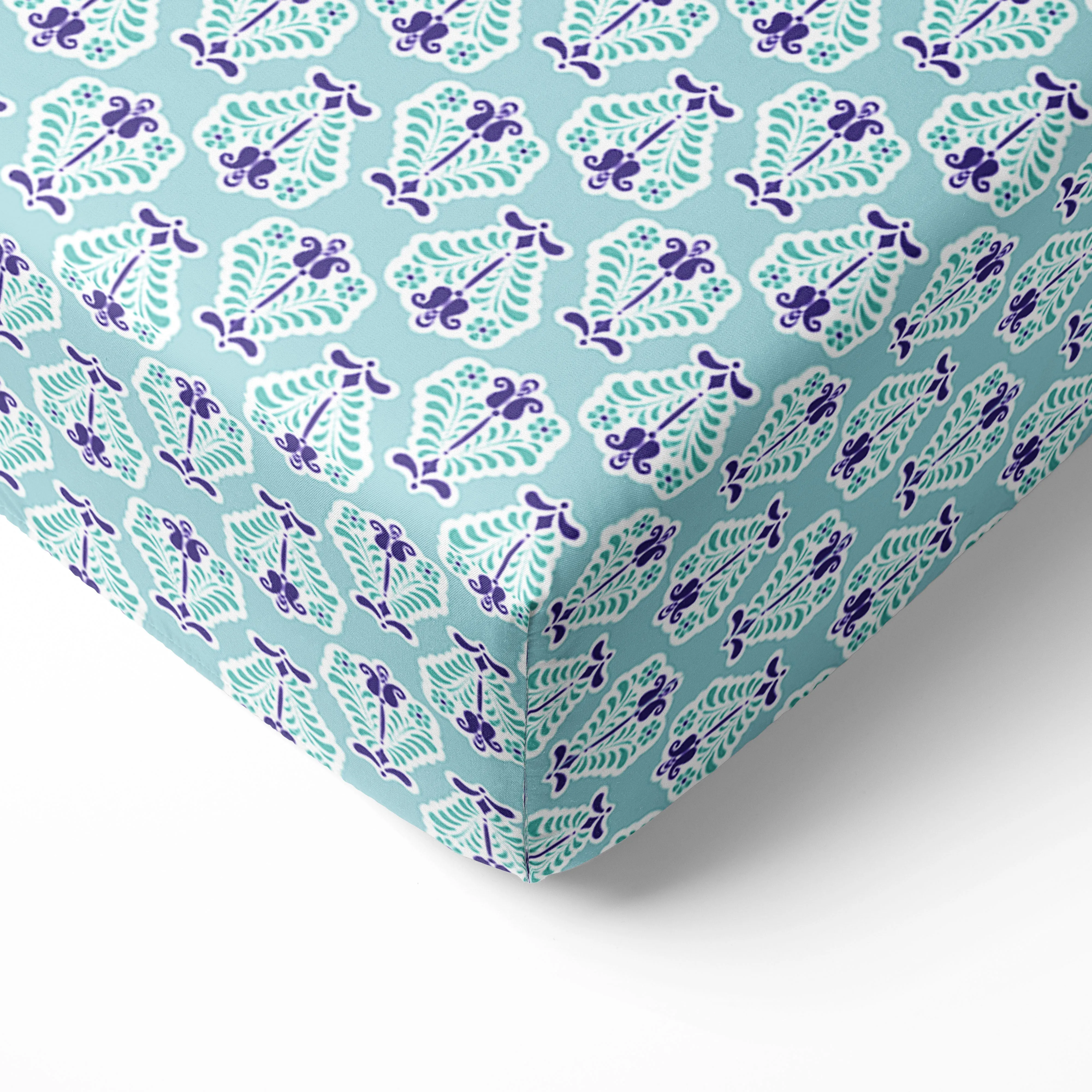 Bacati - Paisley Isabella 3-Piece Crib Bedding Set - Lilac/Purple/Aqua Girls