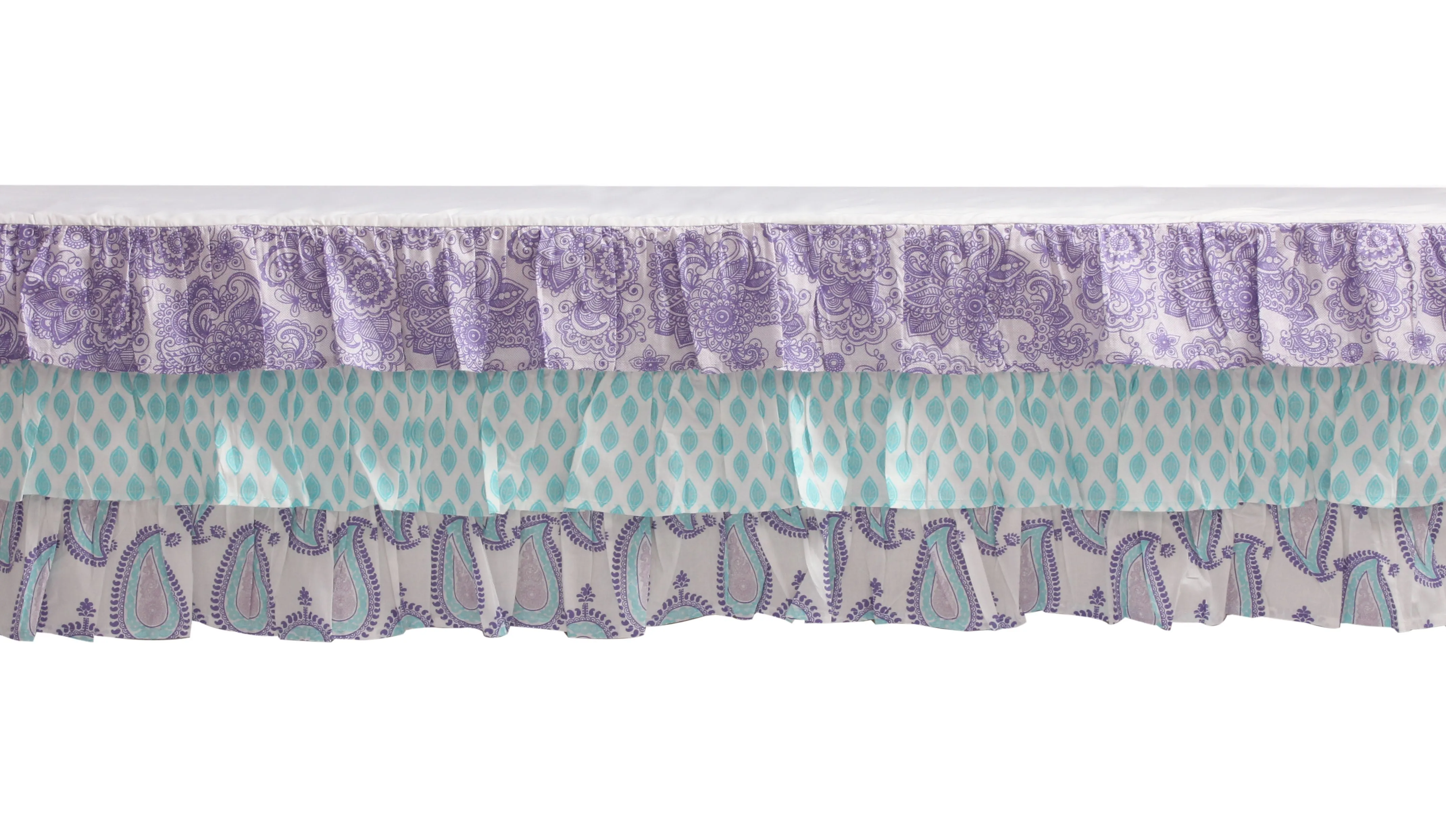 Bacati - Paisley Isabella 3-Piece Crib Bedding Set - Lilac/Purple/Aqua Girls