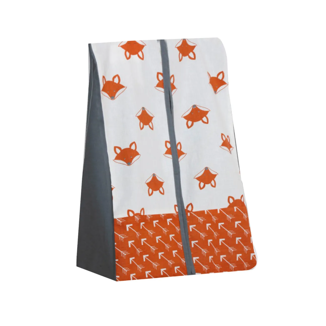 Bacati - Playful Fox 10-Piece Crib Bedding Set with Crib Rail Guard - Orange/Grey Unisex