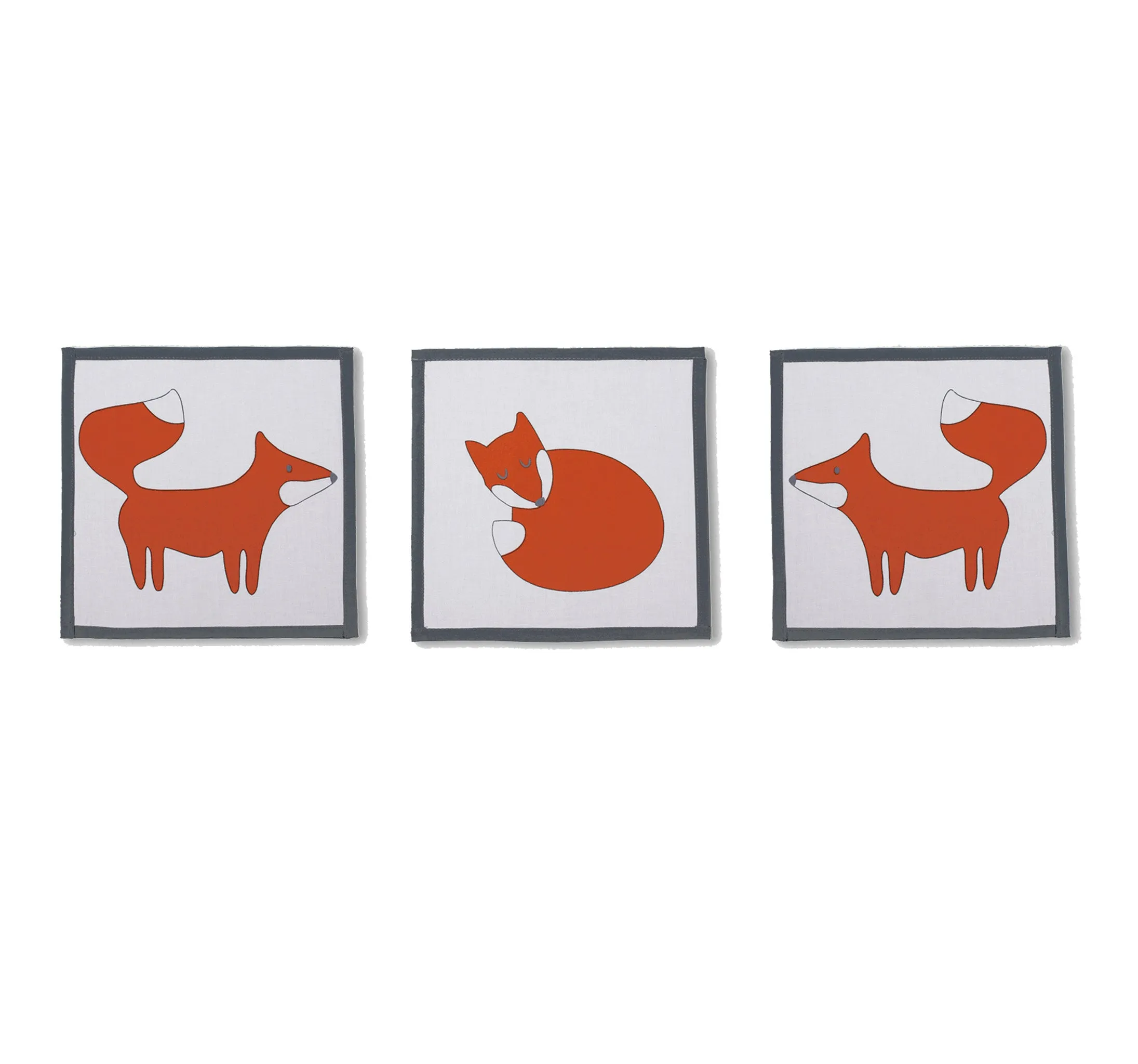Bacati - Playful Fox 10-Piece Crib Bedding Set with Crib Rail Guard - Orange/Grey Unisex