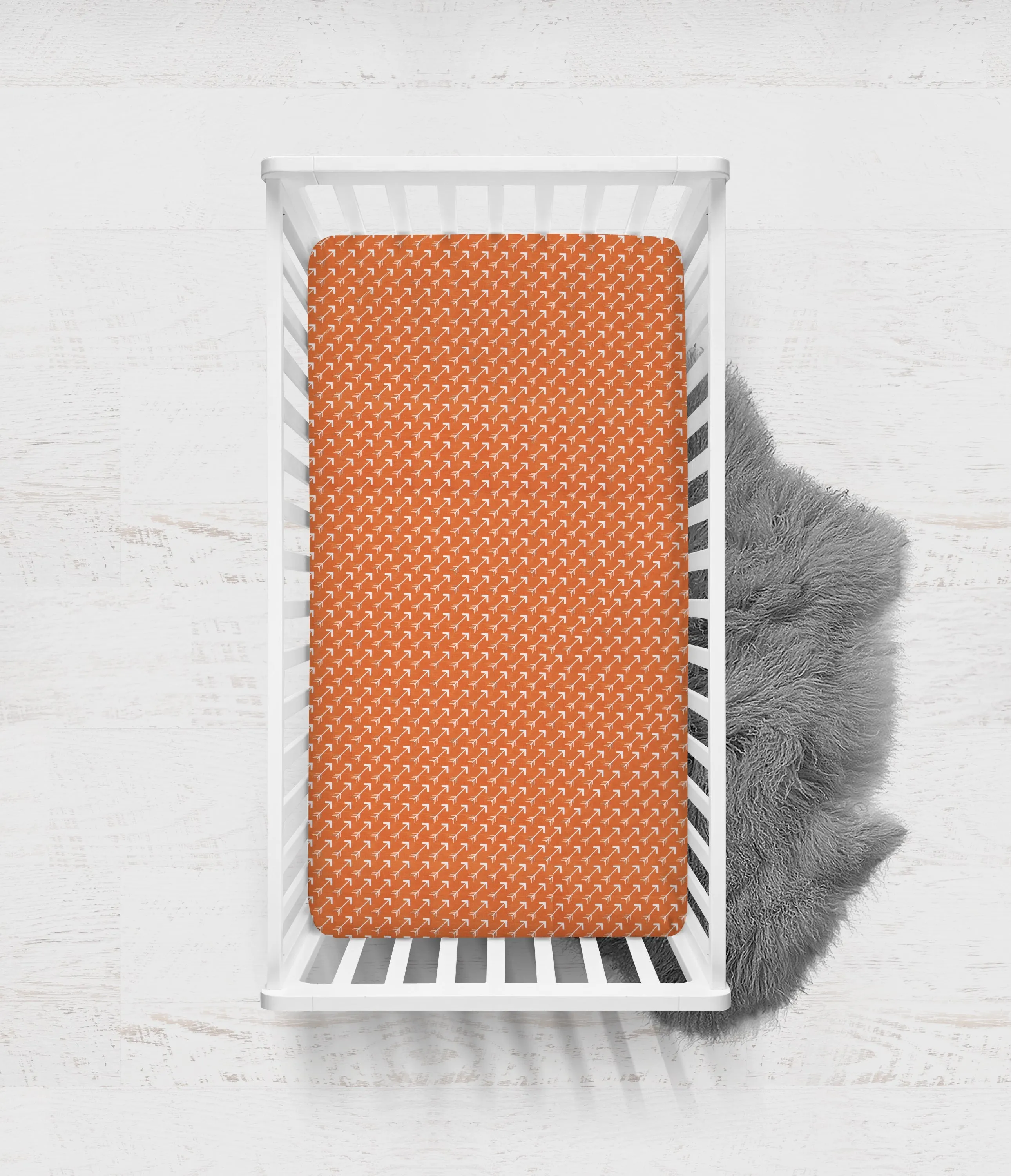 Bacati - Playful Fox 3-Piece Crib Bedding Set - Orange/Grey Unisex