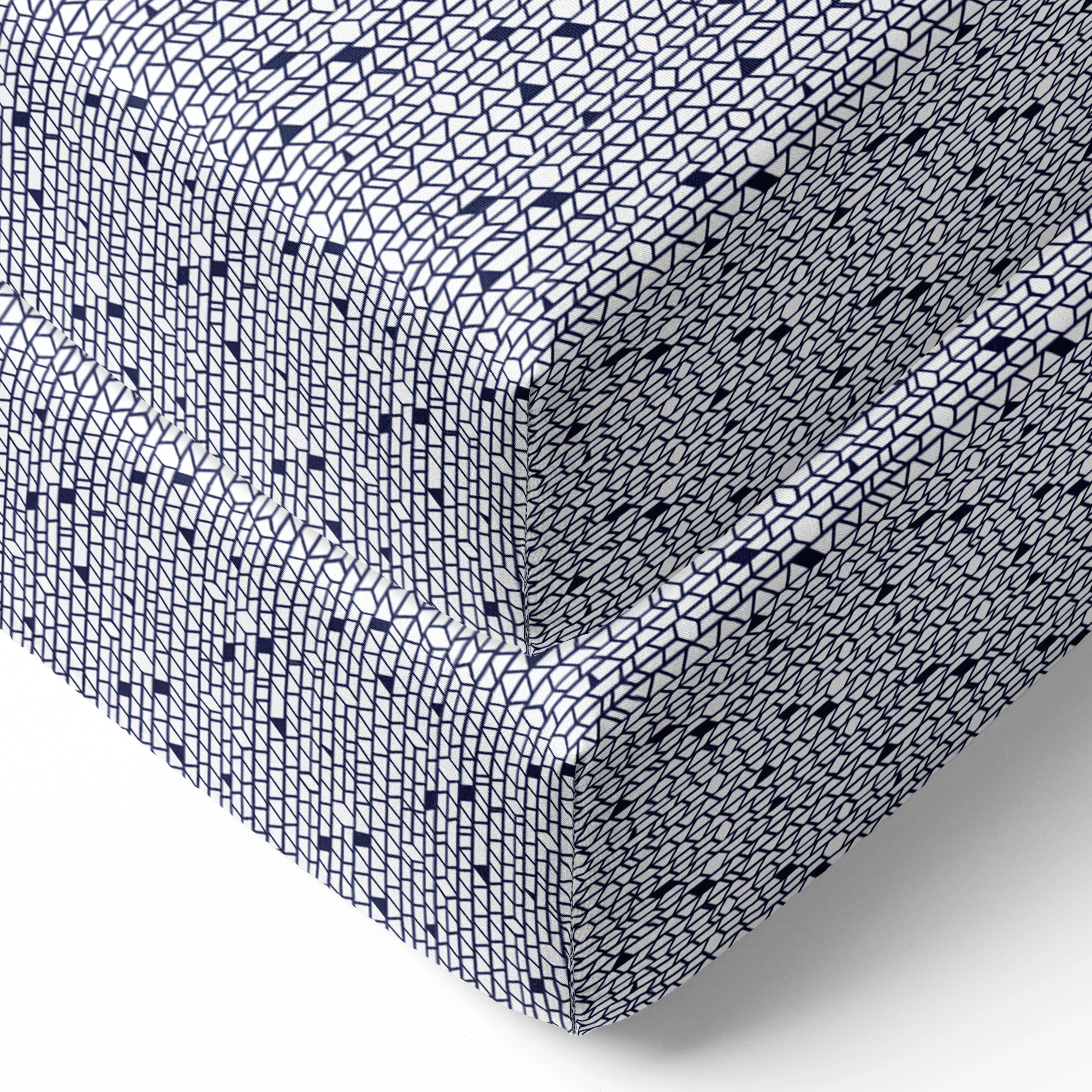 Bacati - Tribal Noah 10-Piece Crib Bedding Set with Two Crib Sheets - Mint/Navy Boys