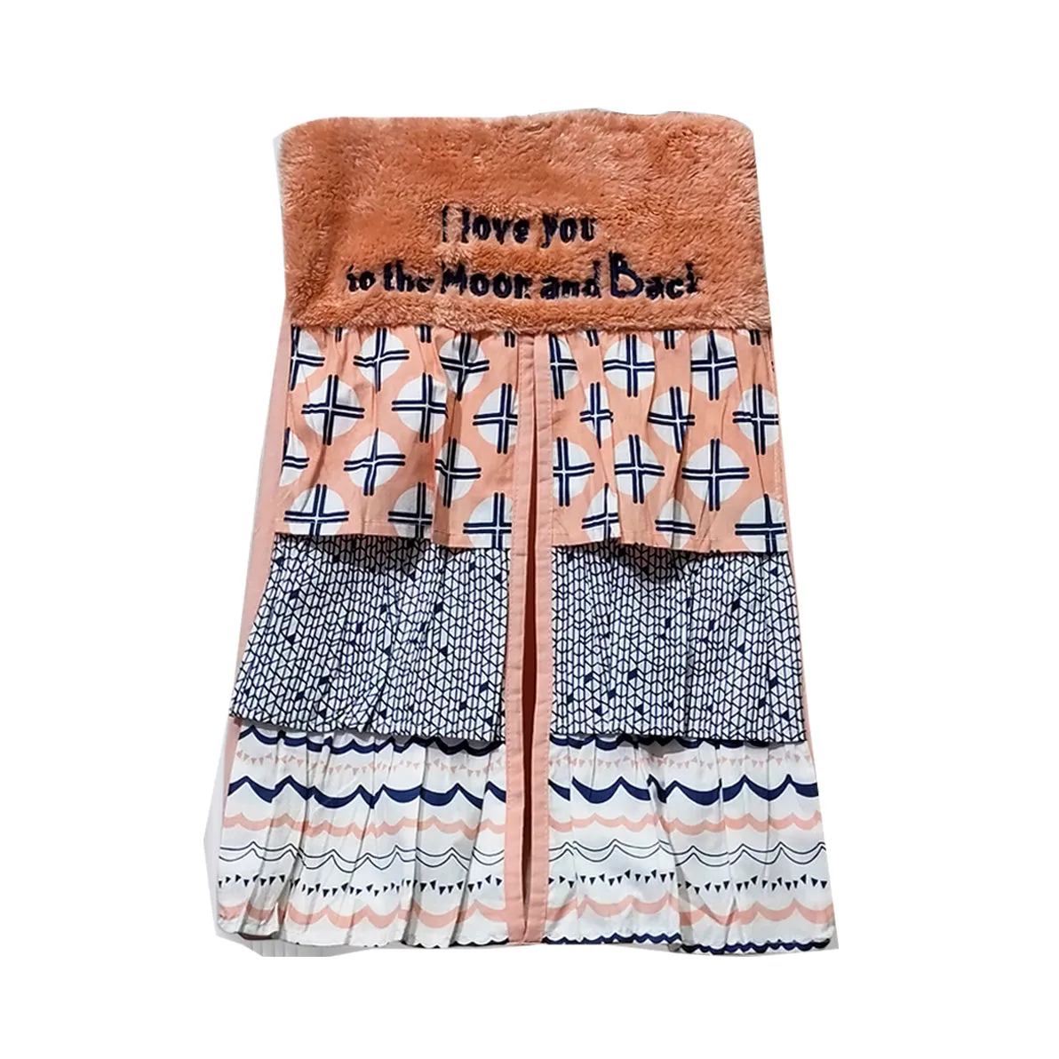 Bacati - Tribal Olivia 10-Piece Crib Bedding Set with Two Crib Sheets - Coral/Navy Girls