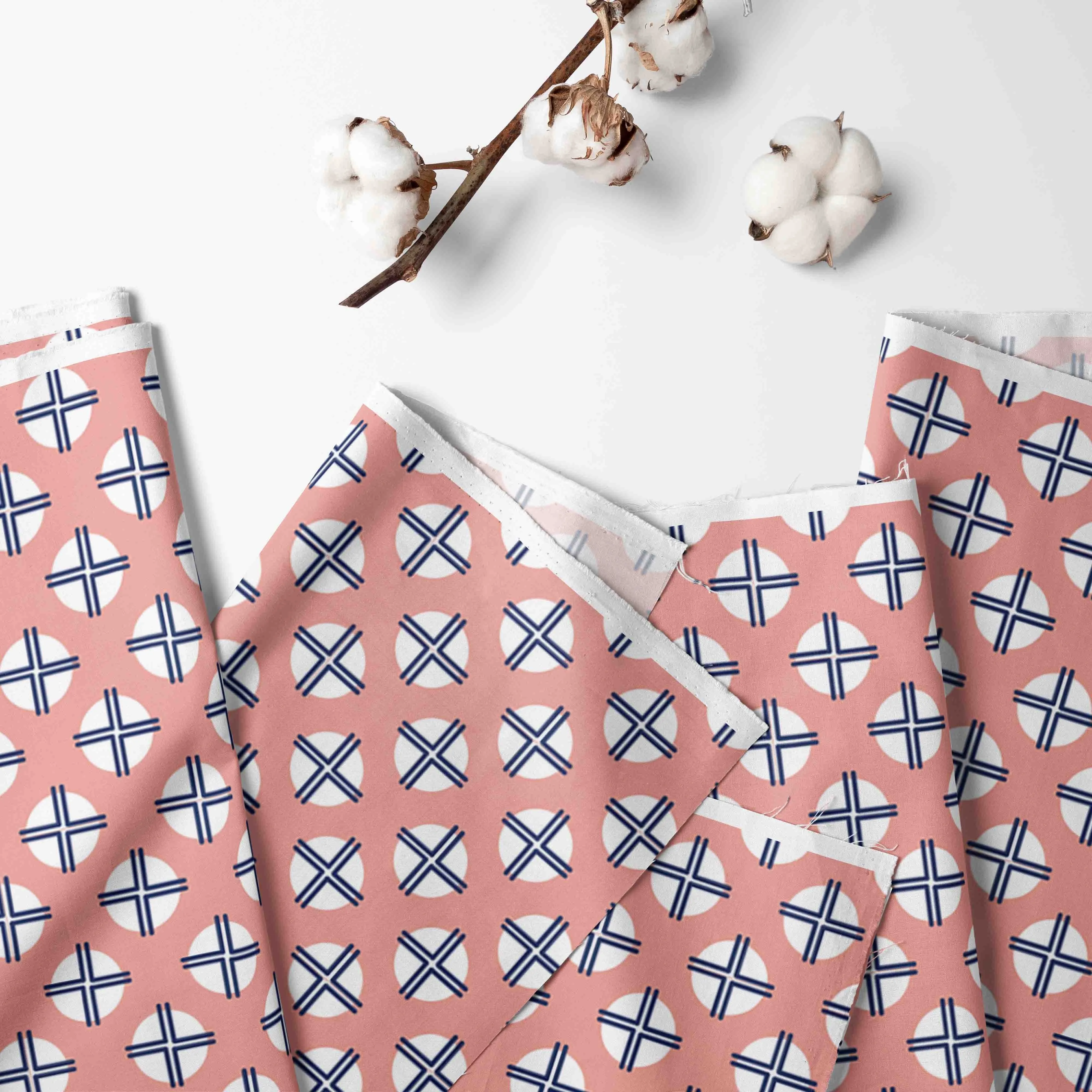 Bacati - Tribal Olivia 10-Piece Crib Bedding Set with Two Crib Sheets - Coral/Navy Girls