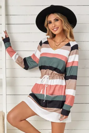 Berry Long Sleeve Tie Dress