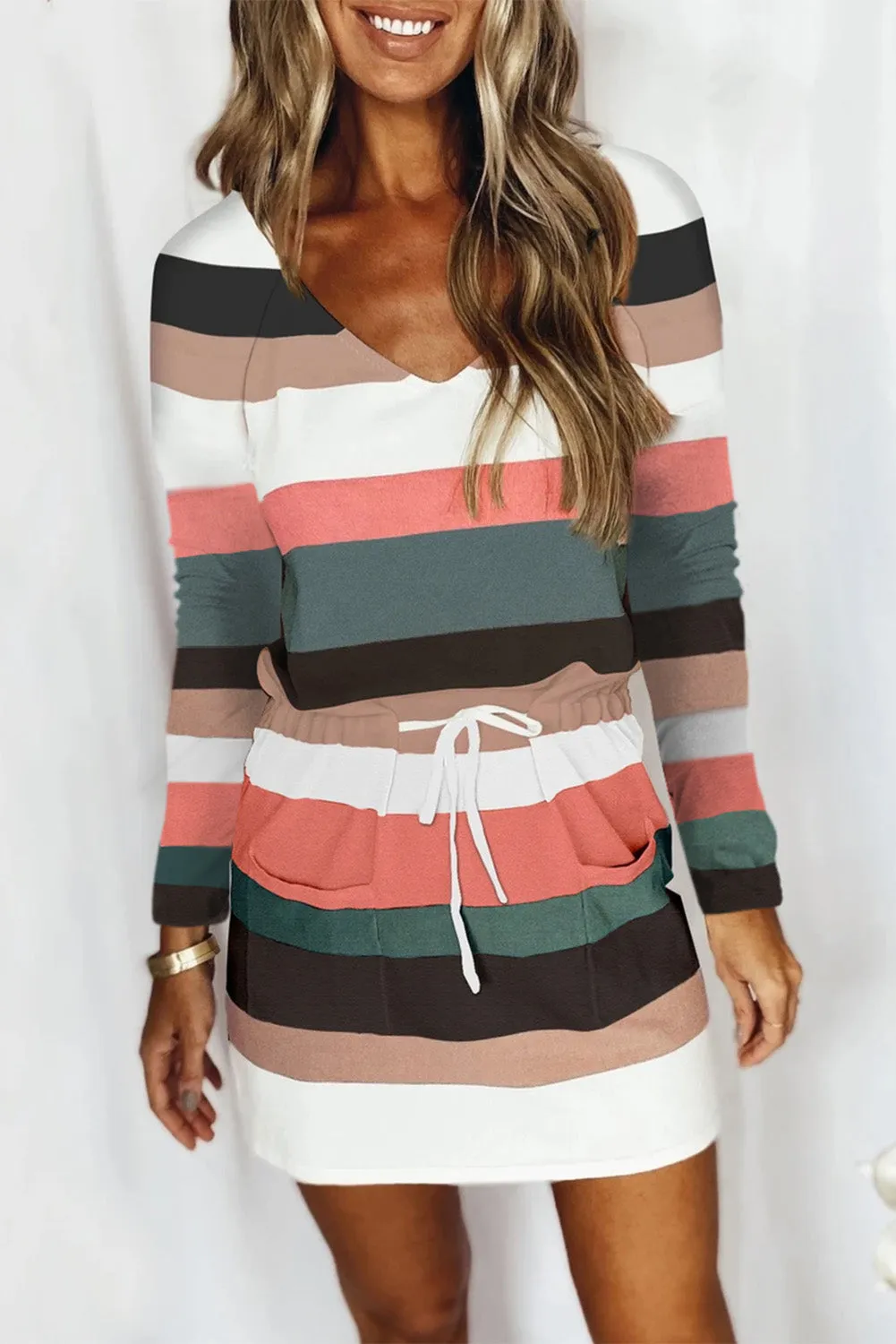 Berry Long Sleeve Tie Dress
