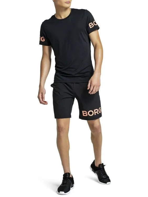 BJORN BORG August Gym Shorts Black with Orange