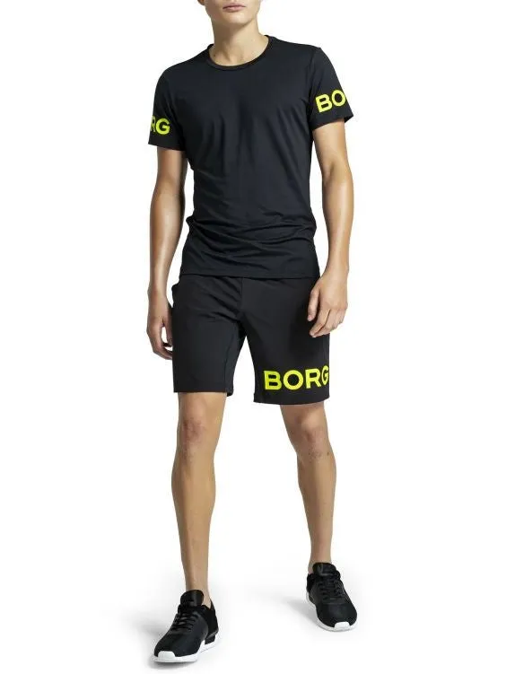 BJORN BORG August Gym Shorts Black with Yellow