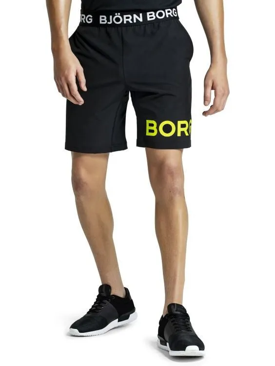 BJORN BORG August Gym Shorts Black with Yellow