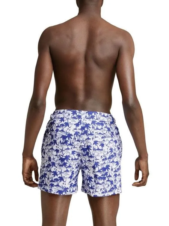 BJORN BORG Saint Swim Shorts Palm Trees Navy and White