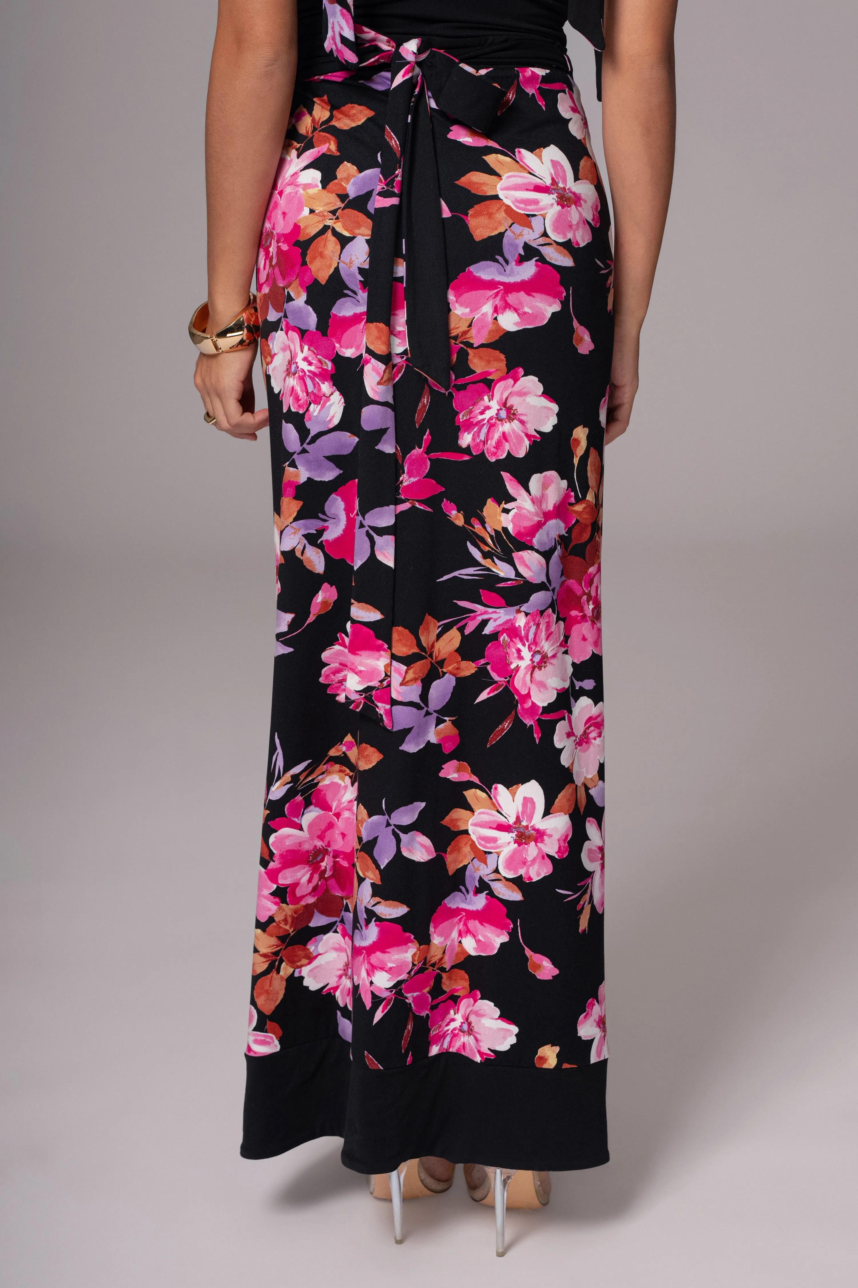 Black Floral Kamie Reversible Skirt Set