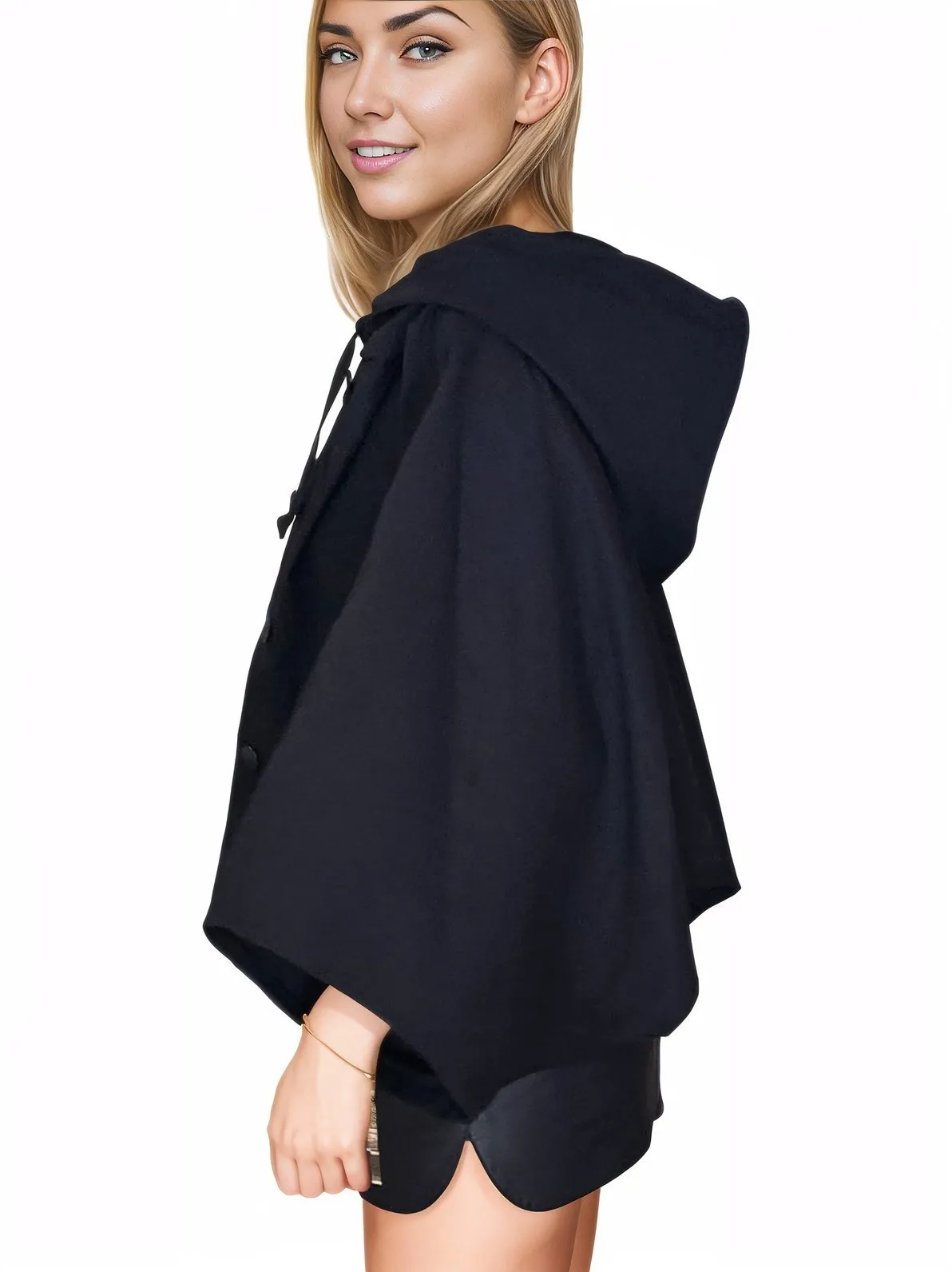 Black Oversized Cropped Hoodie – Stretchy, Cozy & Effortlessly Stylish
