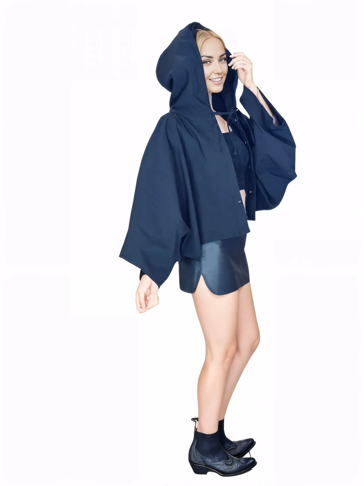 Black Oversized Cropped Hoodie – Stretchy, Cozy & Effortlessly Stylish