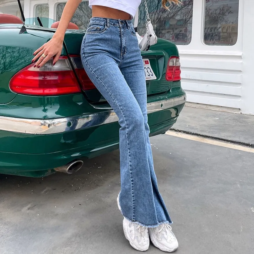 Blue Button Fly Denim Jeans