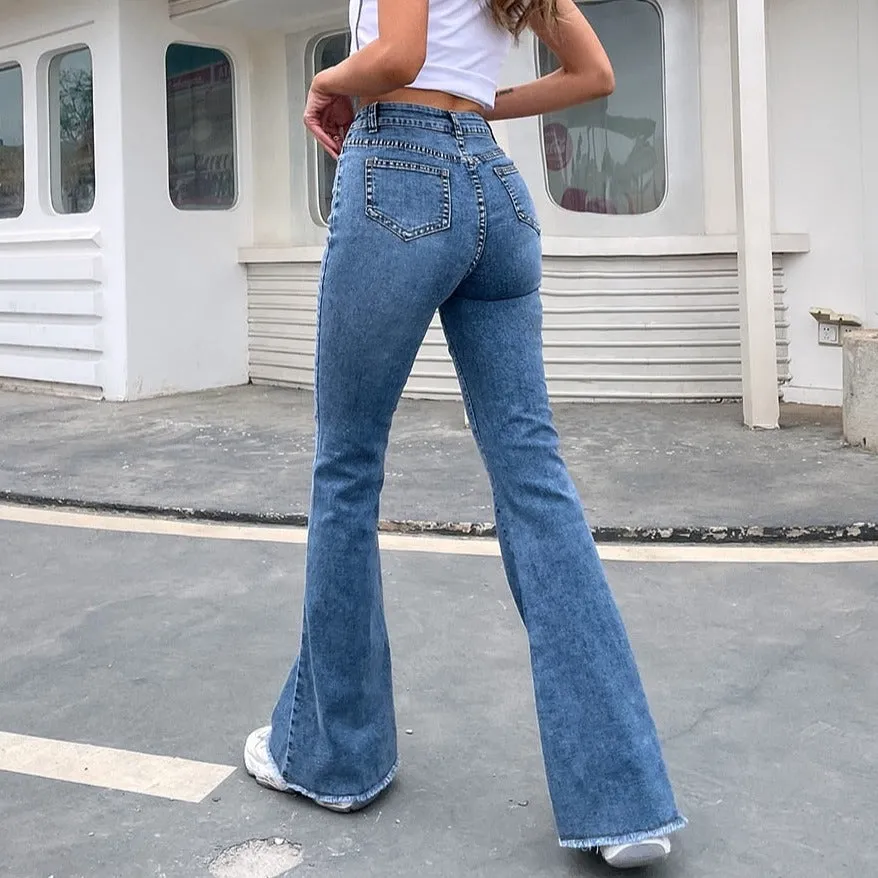 Blue Button Fly Denim Jeans