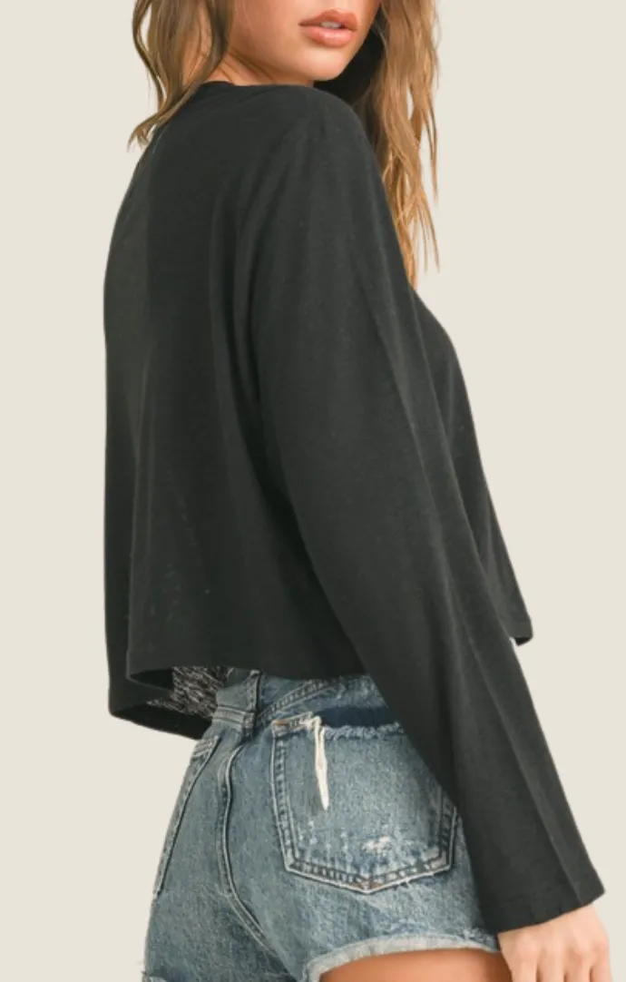 Brinley Black Long Sleeve Top