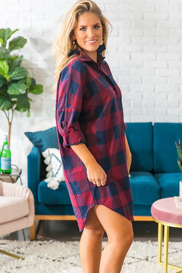 Cabin Cozy Happy Hour Plaid Dress
