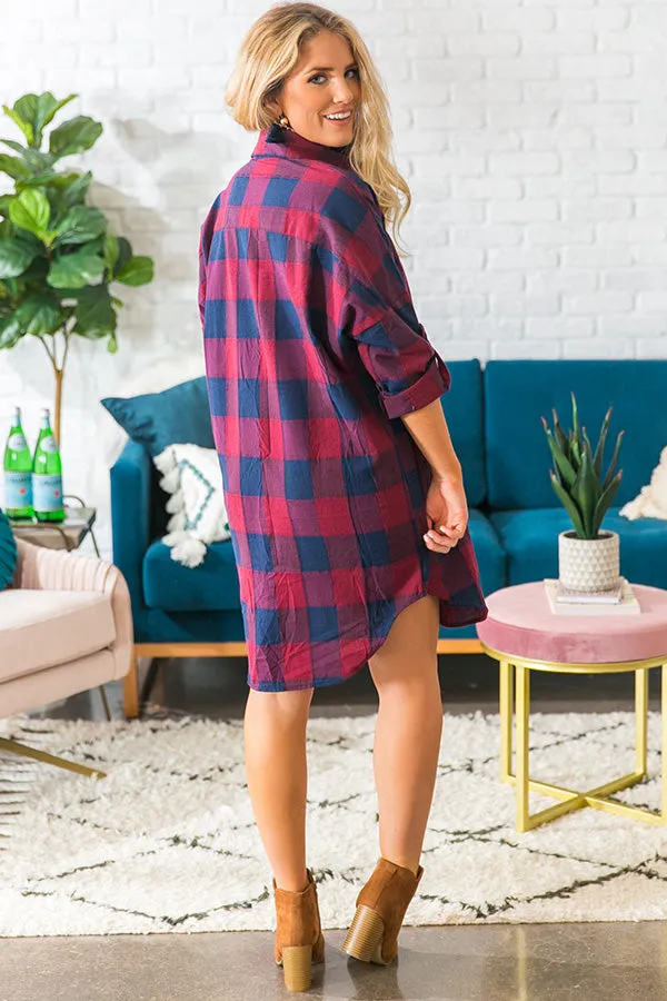 Cabin Cozy Happy Hour Plaid Dress