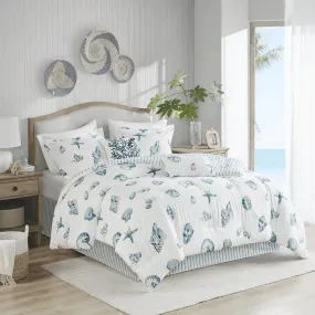 Casual Beach House Comforter Set - Shell Pattern Bedding