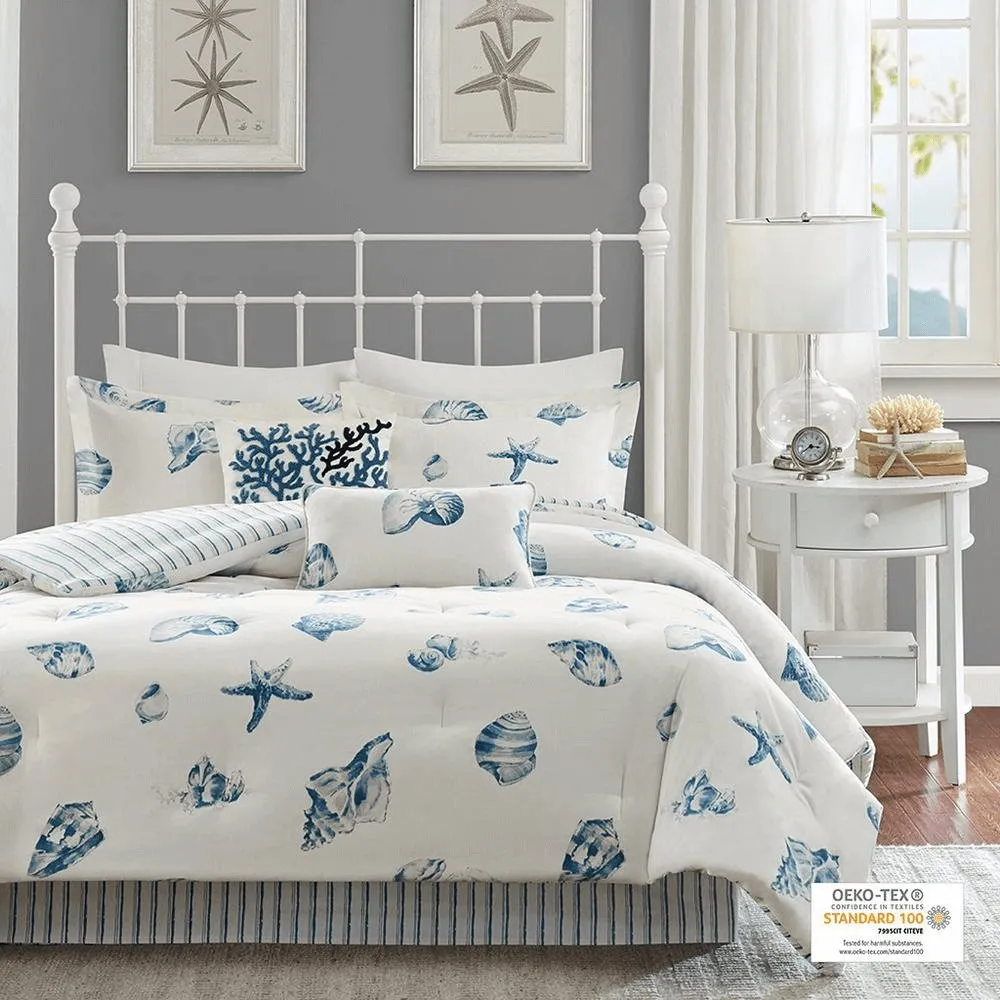 Casual Beach House Comforter Set - Shell Pattern Bedding